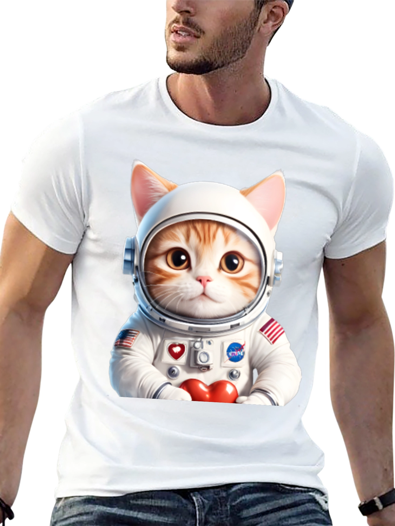 Astronaut Cat Graphic Tee