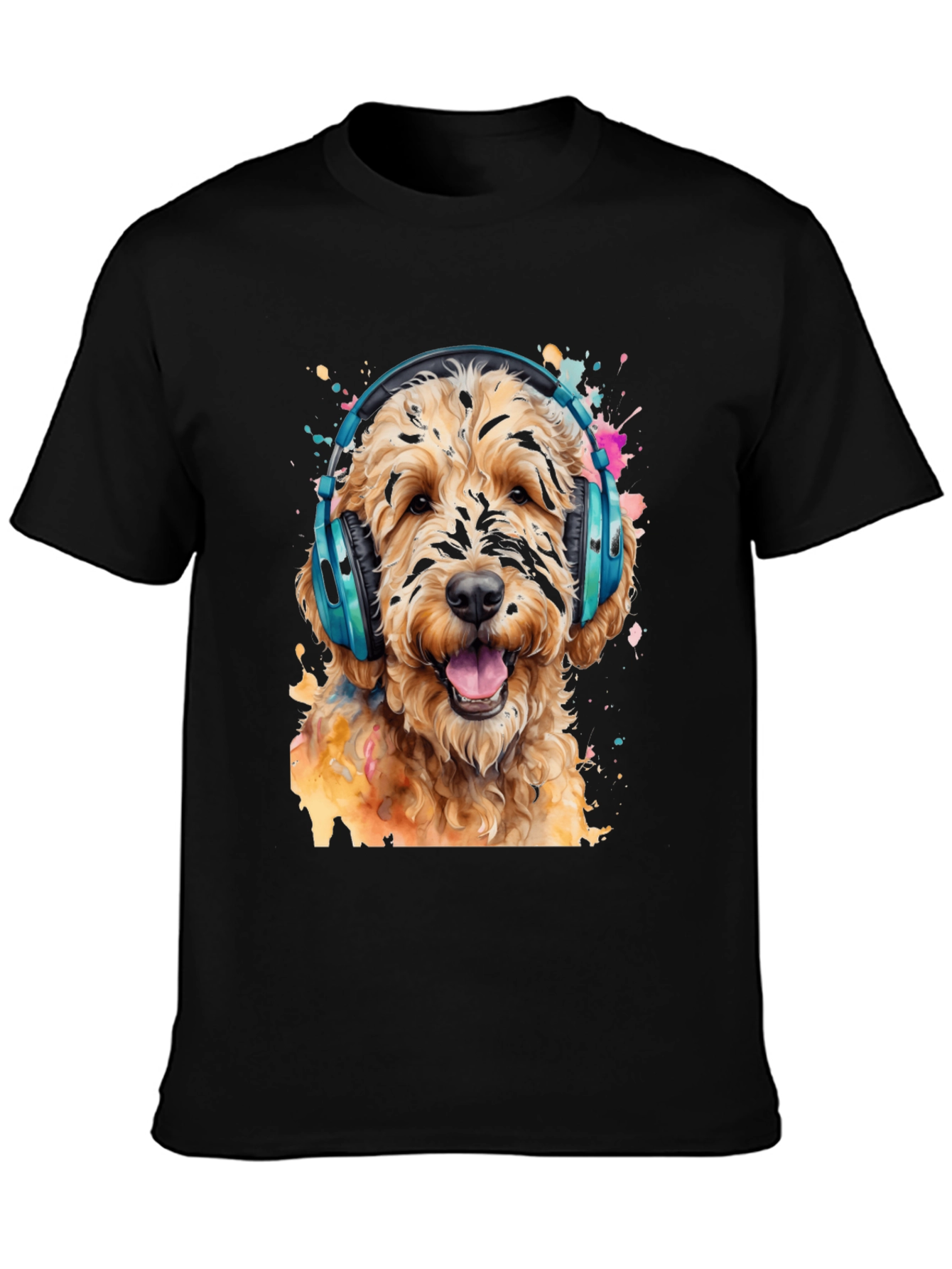 Dog with Headphones Graphic Tee