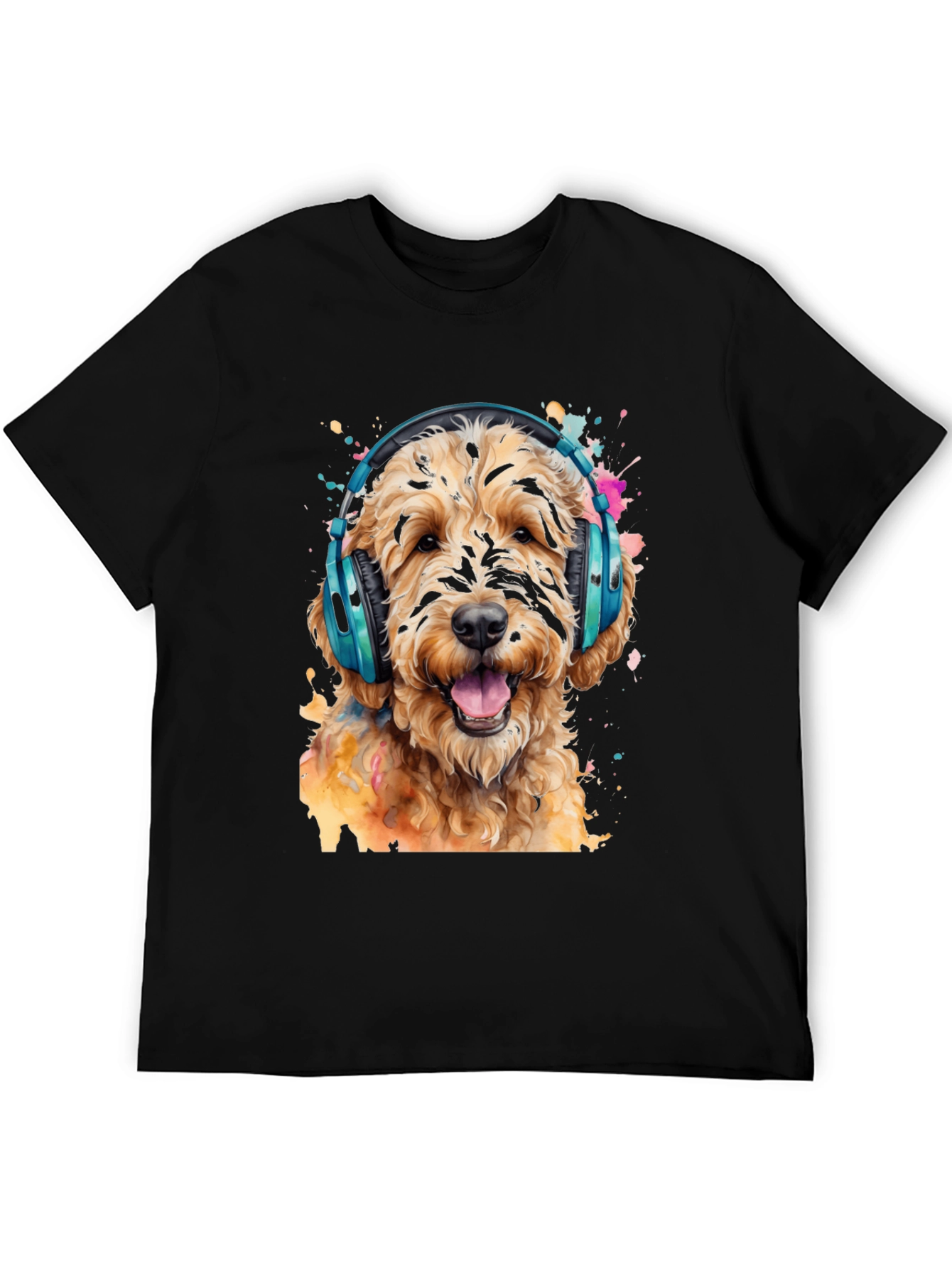 Dog with Headphones Graphic Tee