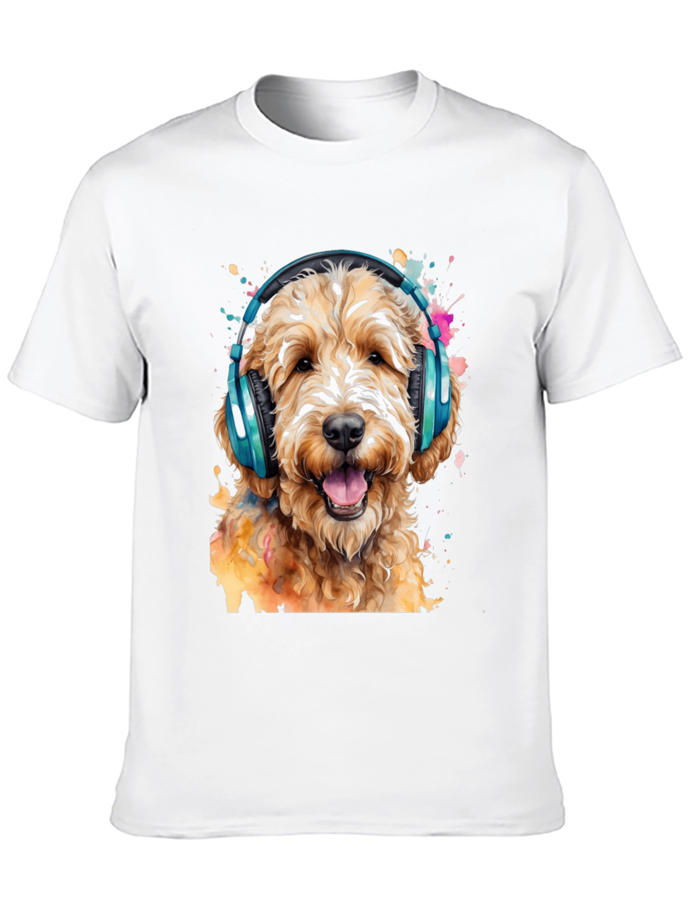 Dog with Headphones Graphic Tee