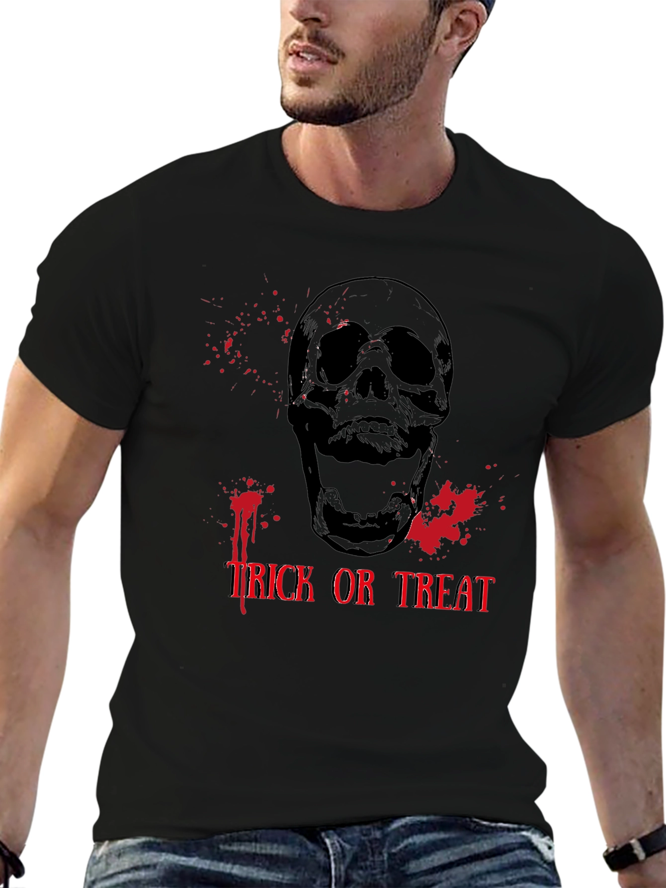 Spooky Skull Trick or Treat Halloween T-Shirt