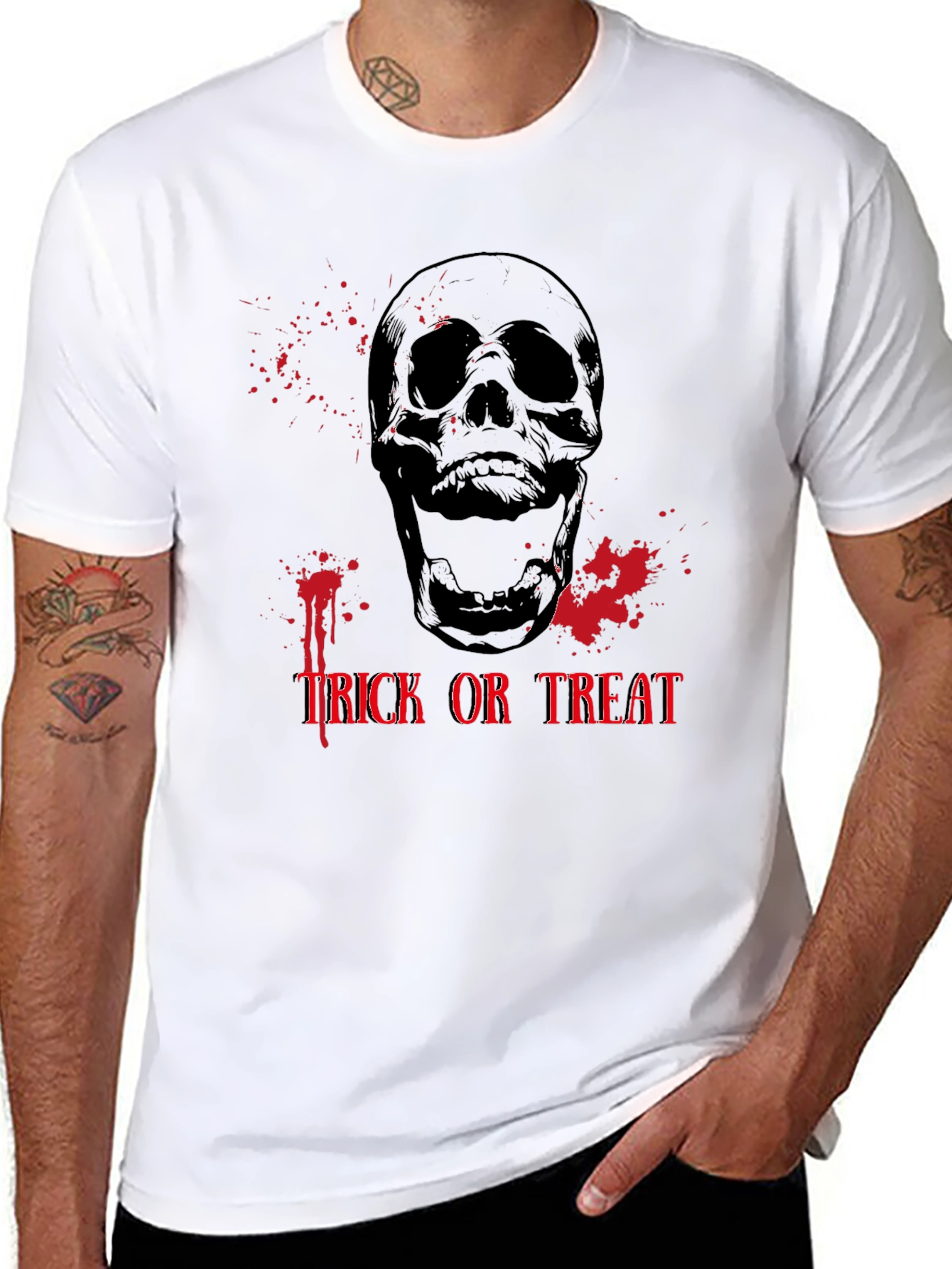 Spooky Skull Trick or Treat Halloween T-Shirt