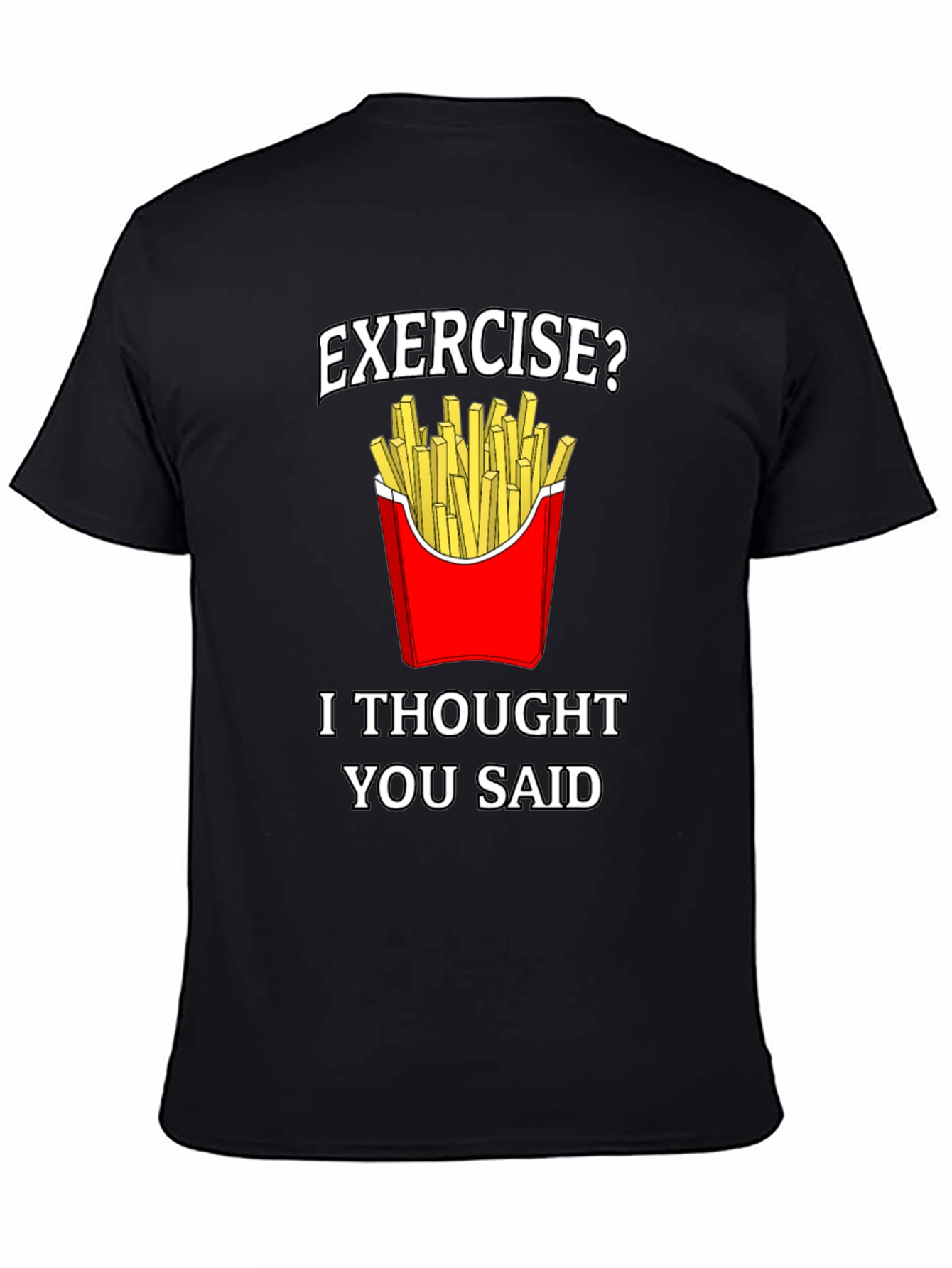 Funny Exercise Fries Graphic T-Shirt