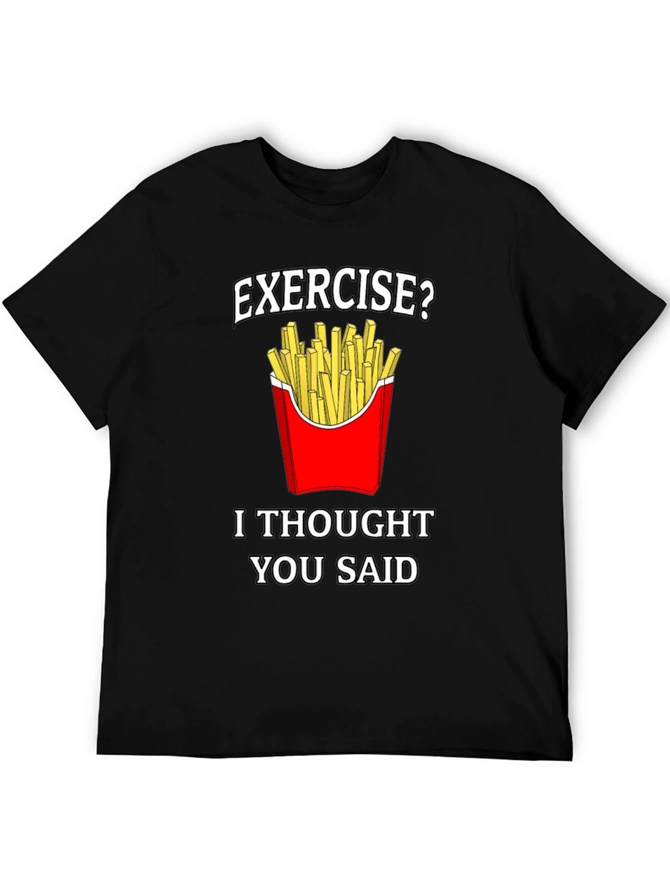 Funny Exercise Fries Graphic T-Shirt