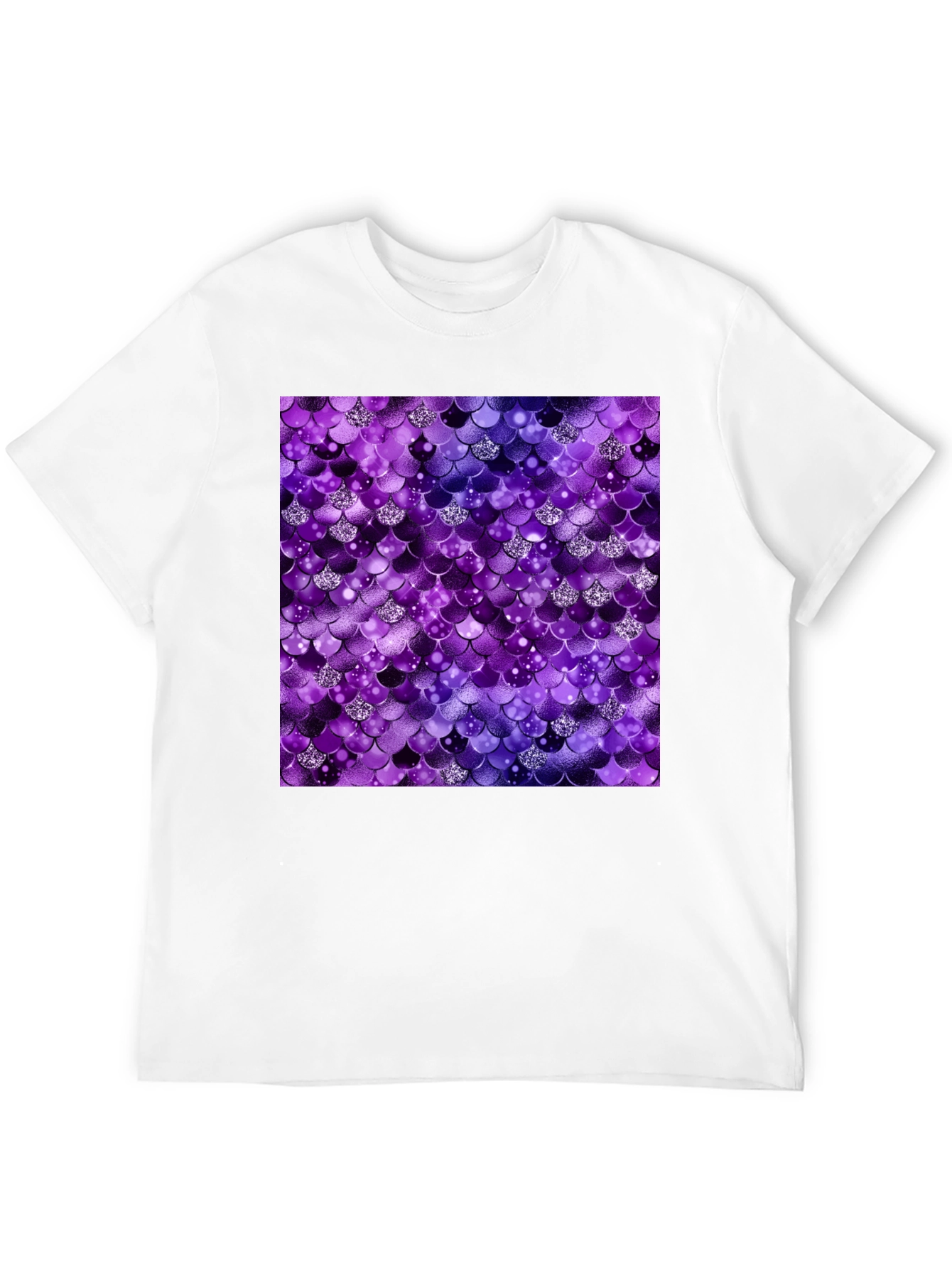 Sparkle Mermaid Scale Black T-Shirt