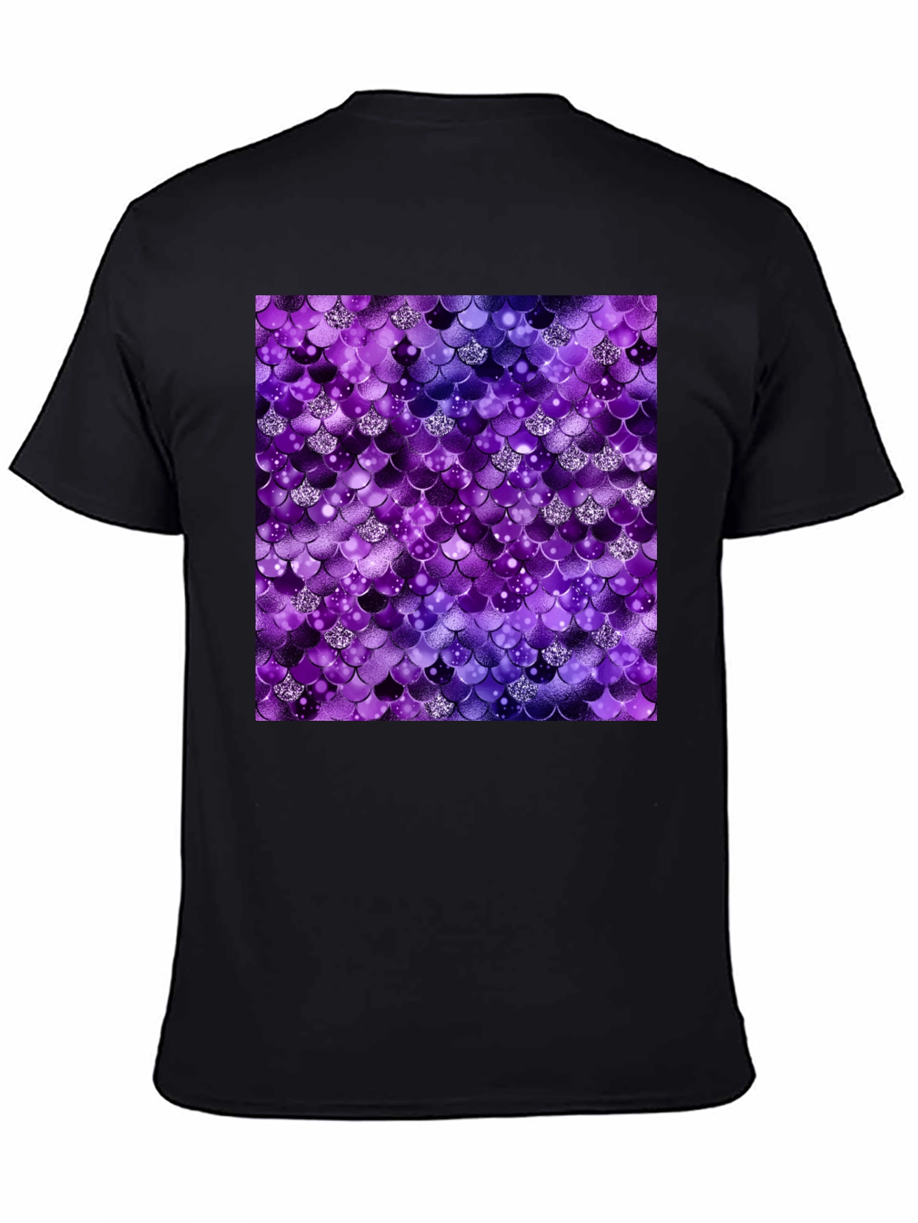 Sparkle Mermaid Scale Black T-Shirt