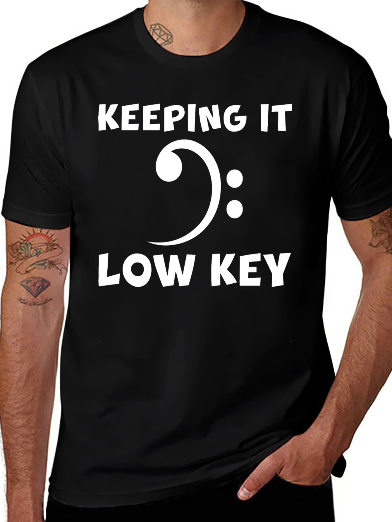 Keeping it Low Key Bass Clef T-Shirt