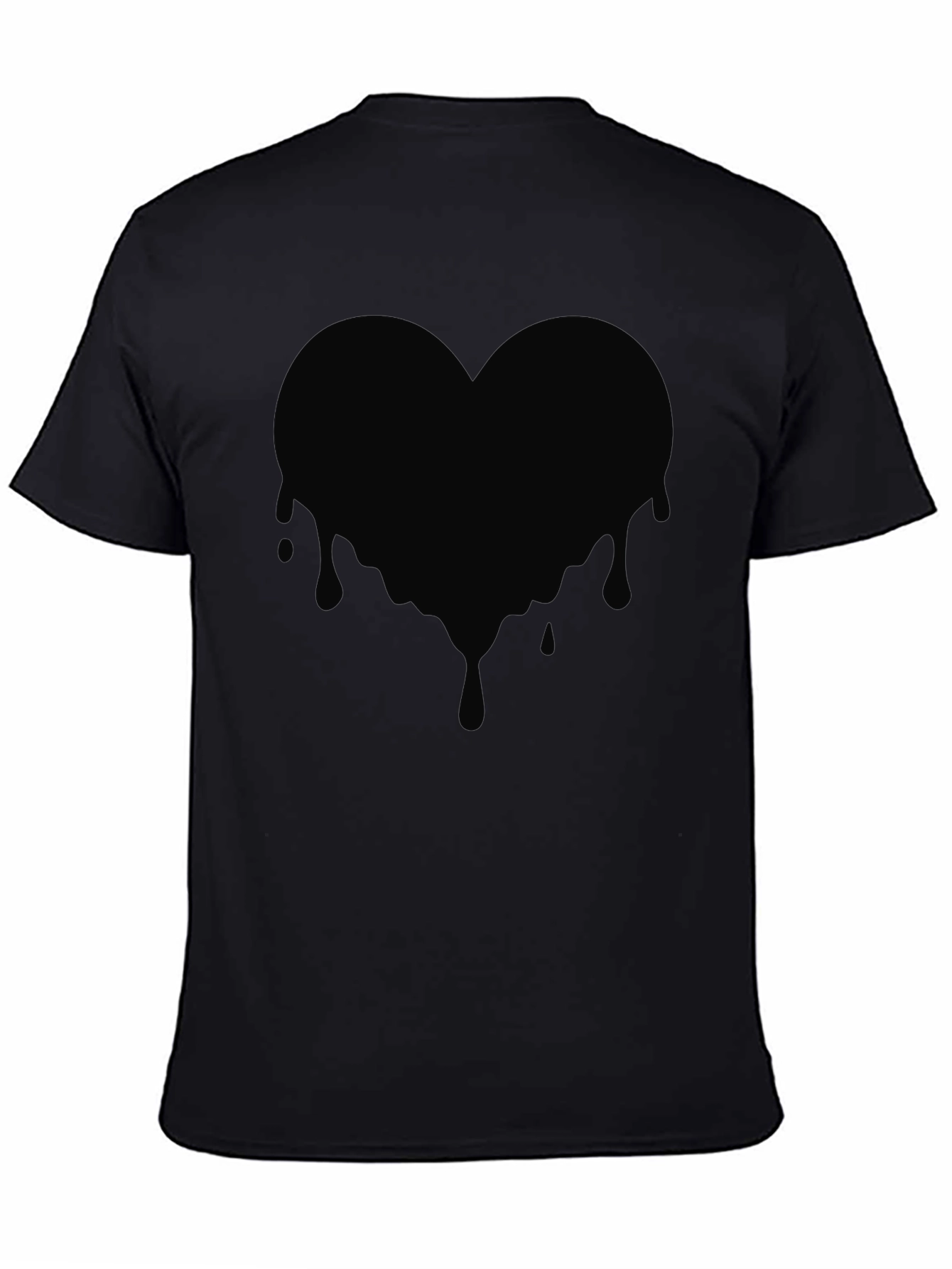 Black Dripping Heart Graphic T-Shirt