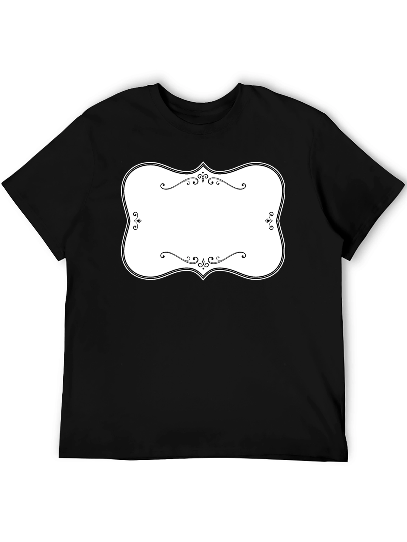 Customizable Black T-Shirt with Decorative Label