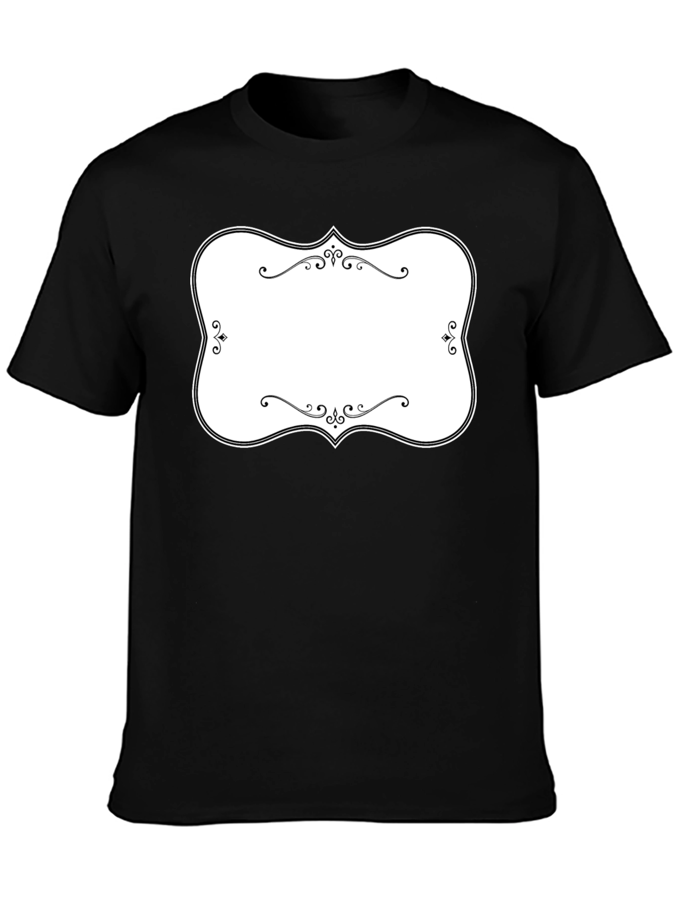 Customizable Black T-Shirt with Decorative Label