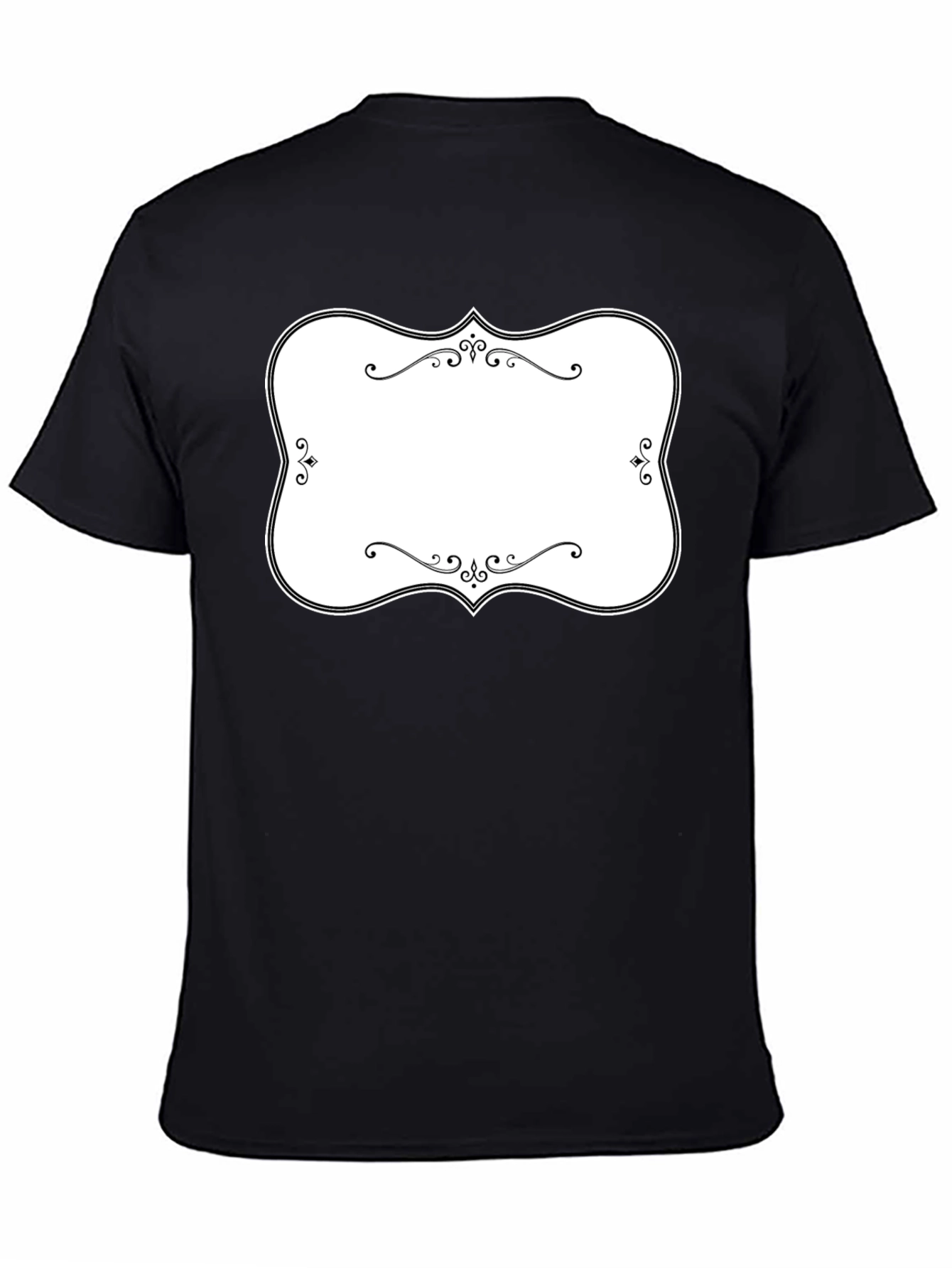 Customizable Black T-Shirt with Decorative Label