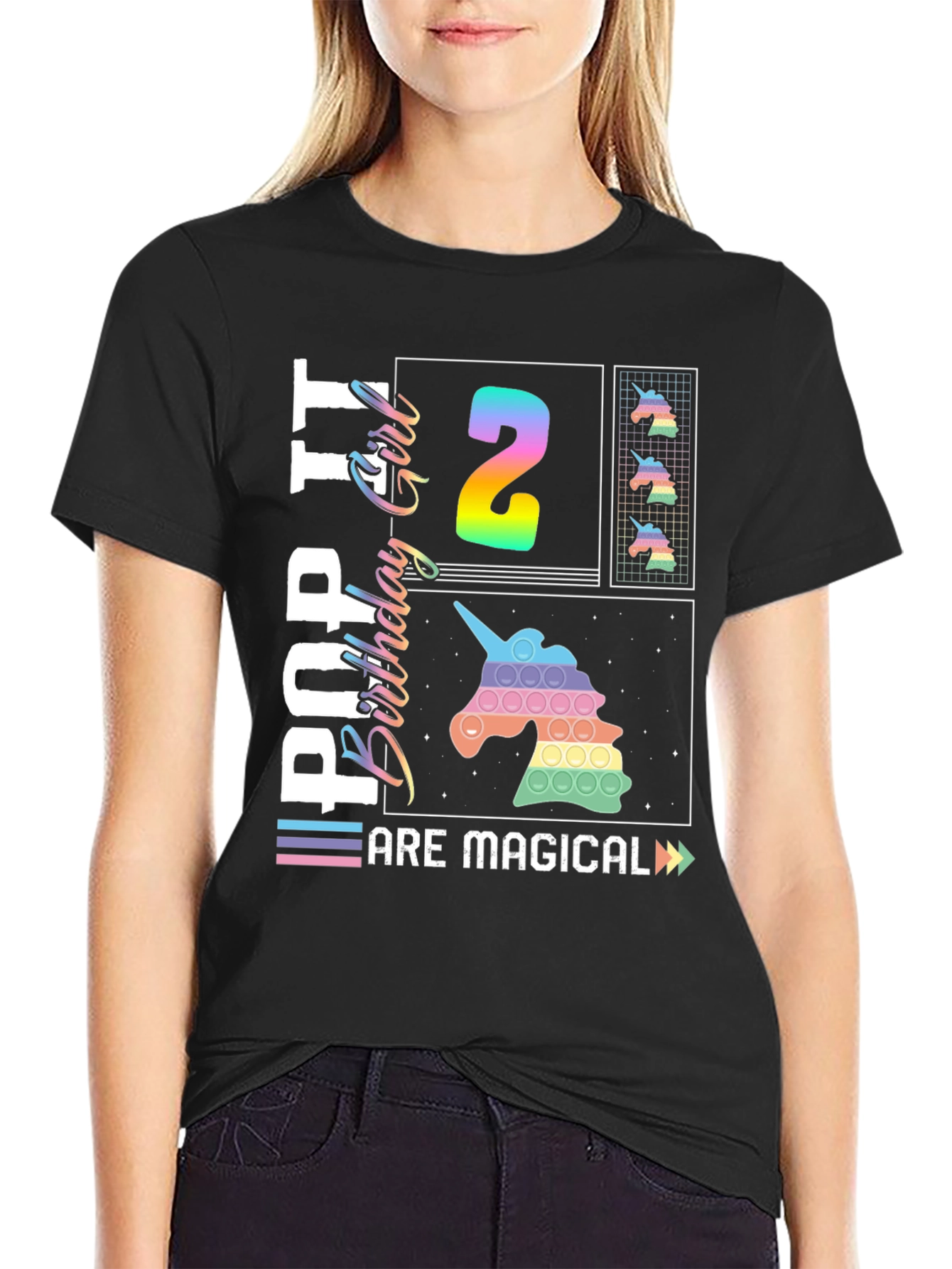 Pop It Birthday Girl 2nd Birthday T-Shirt