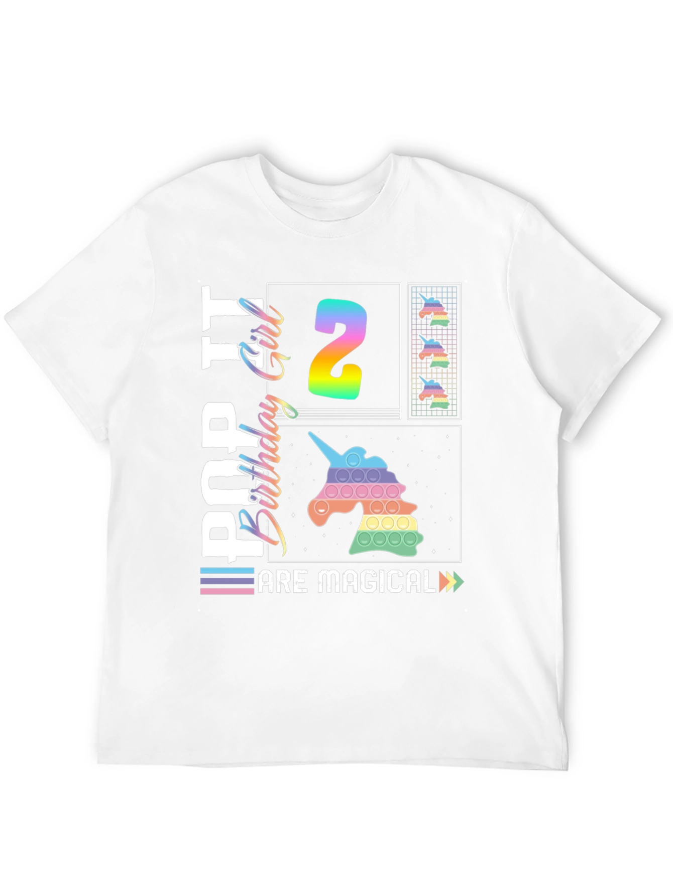 Pop It Birthday Girl 2nd Birthday T-Shirt