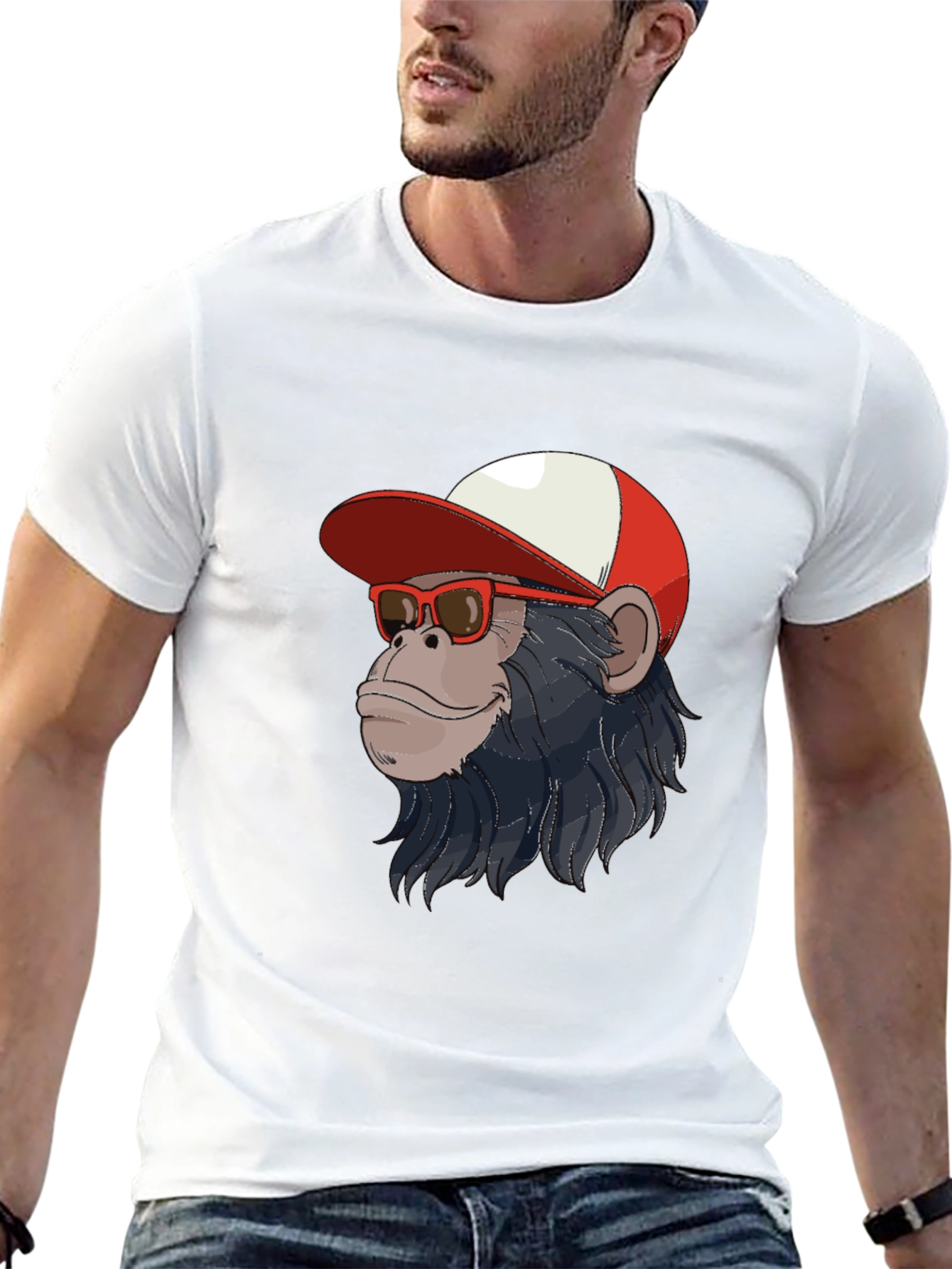 Monkey Face Graphic Tee - Stylish Casual Wear