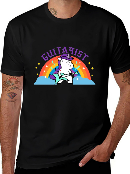 Unicorn Guitarist Graphic Black Tee
