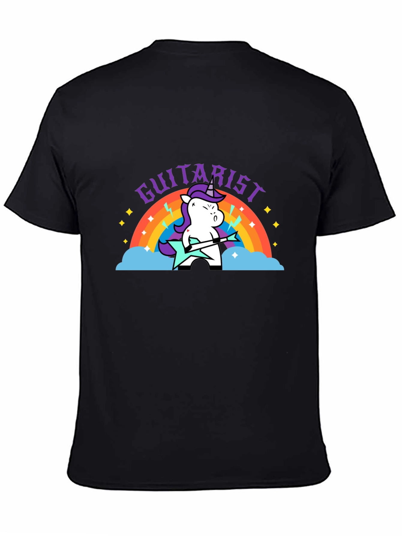 Unicorn Guitarist Graphic Black Tee