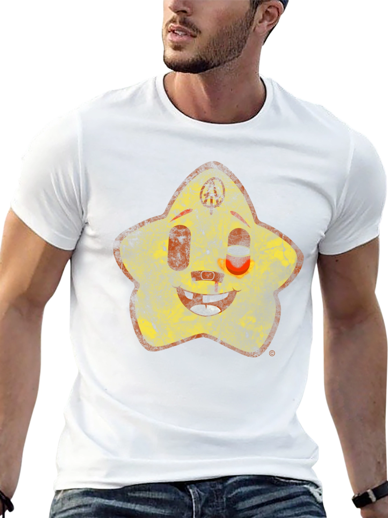 Retro Star Character Black T-Shirt