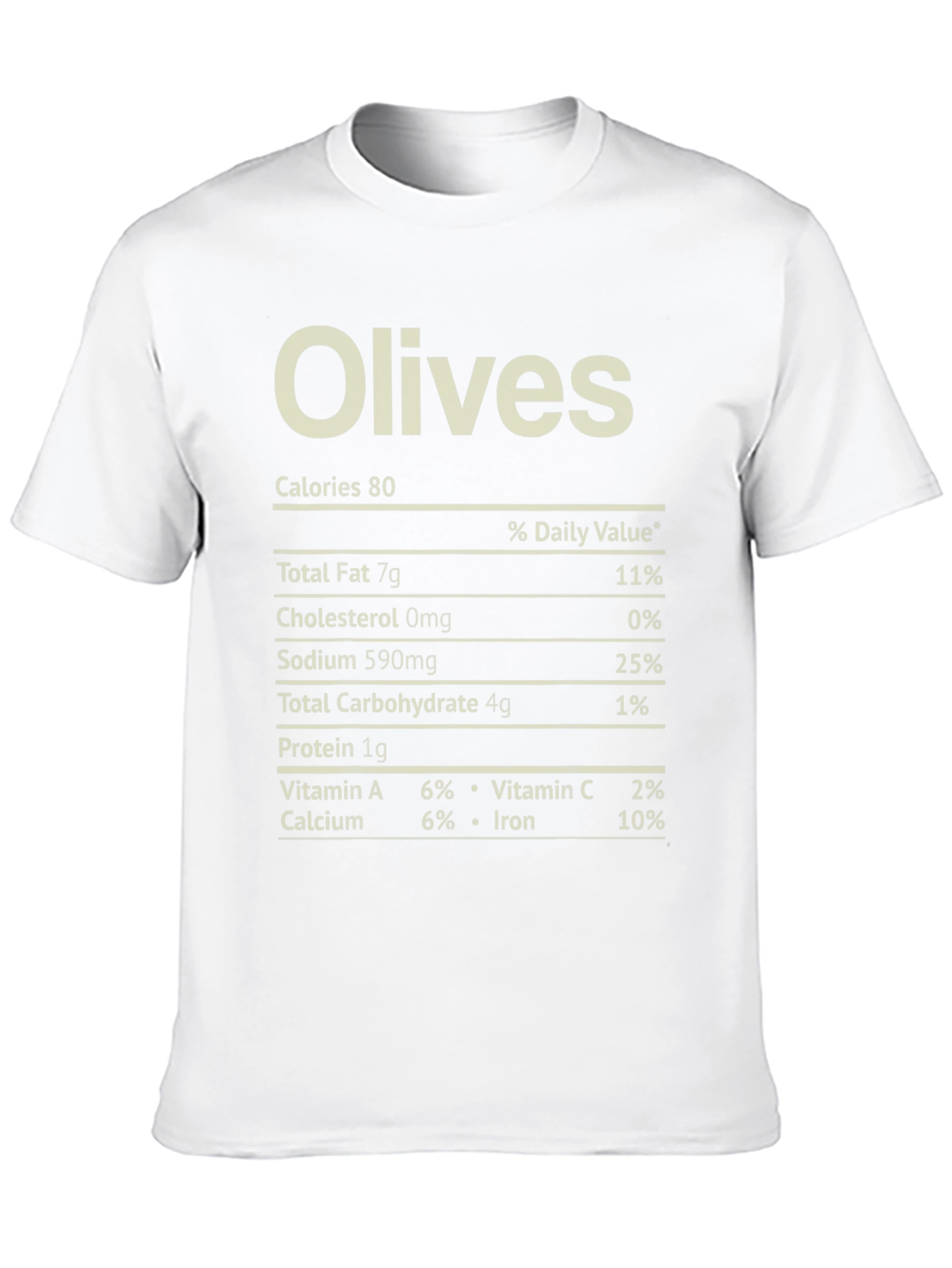 Olives Nutrition Facts Black T-Shirt