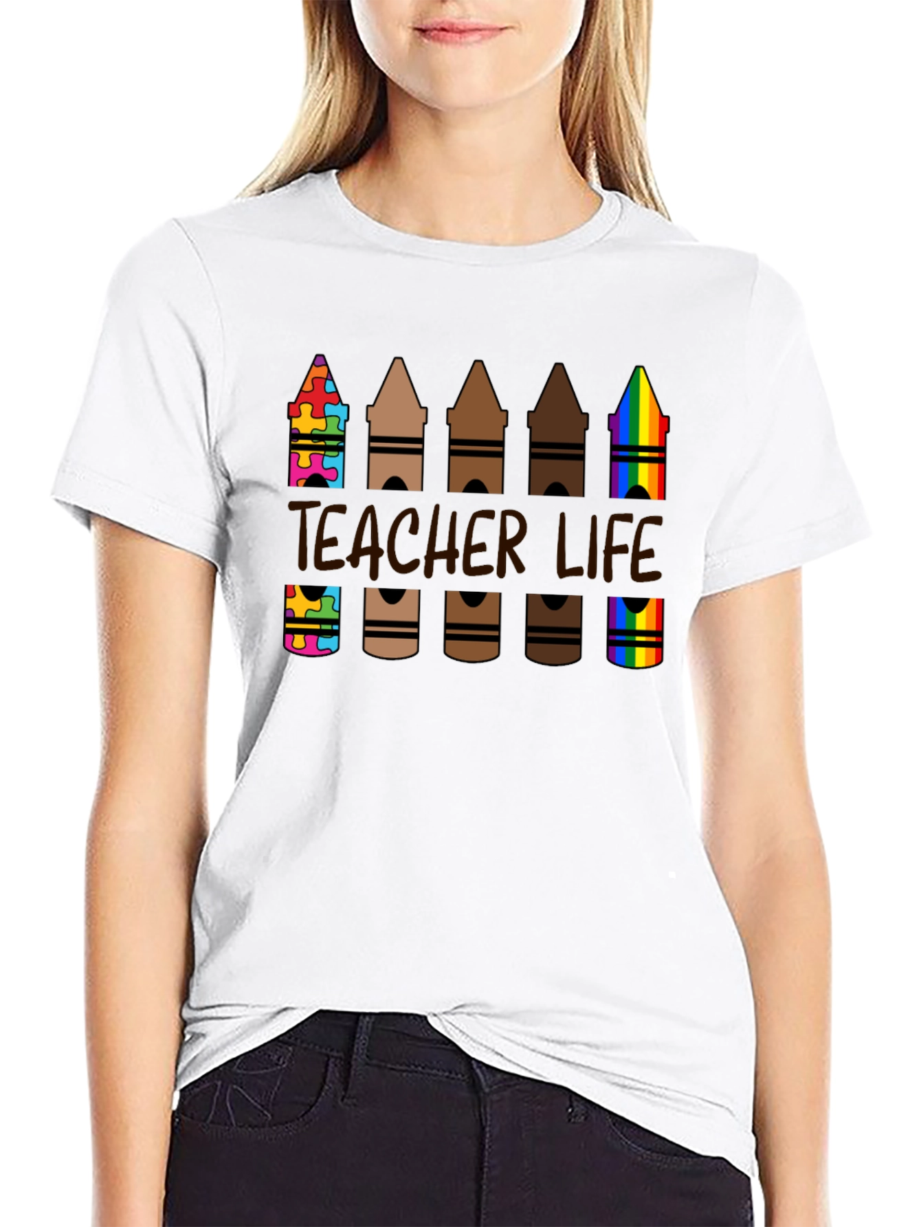 Teacher Life Crayon T-Shirt