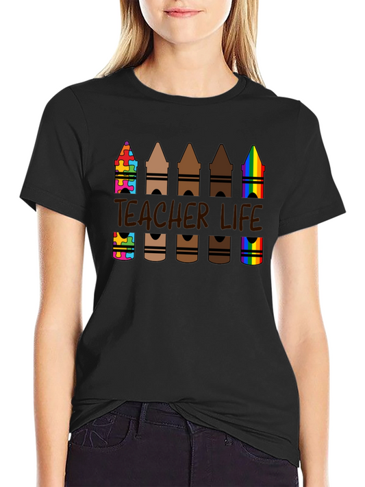 Teacher Life Crayon T-Shirt
