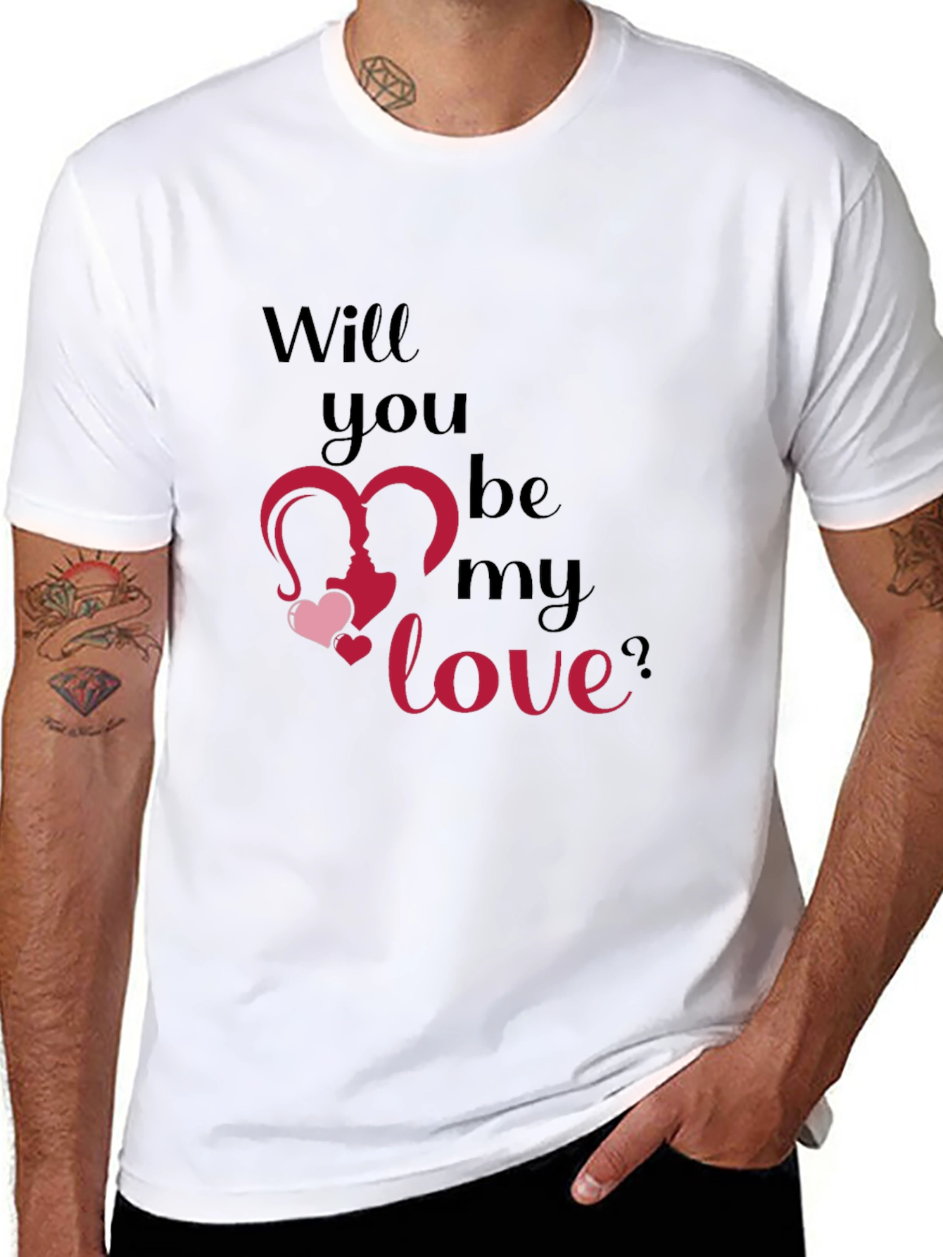 Romantic Will You Be My Love Graphic T-Shirt