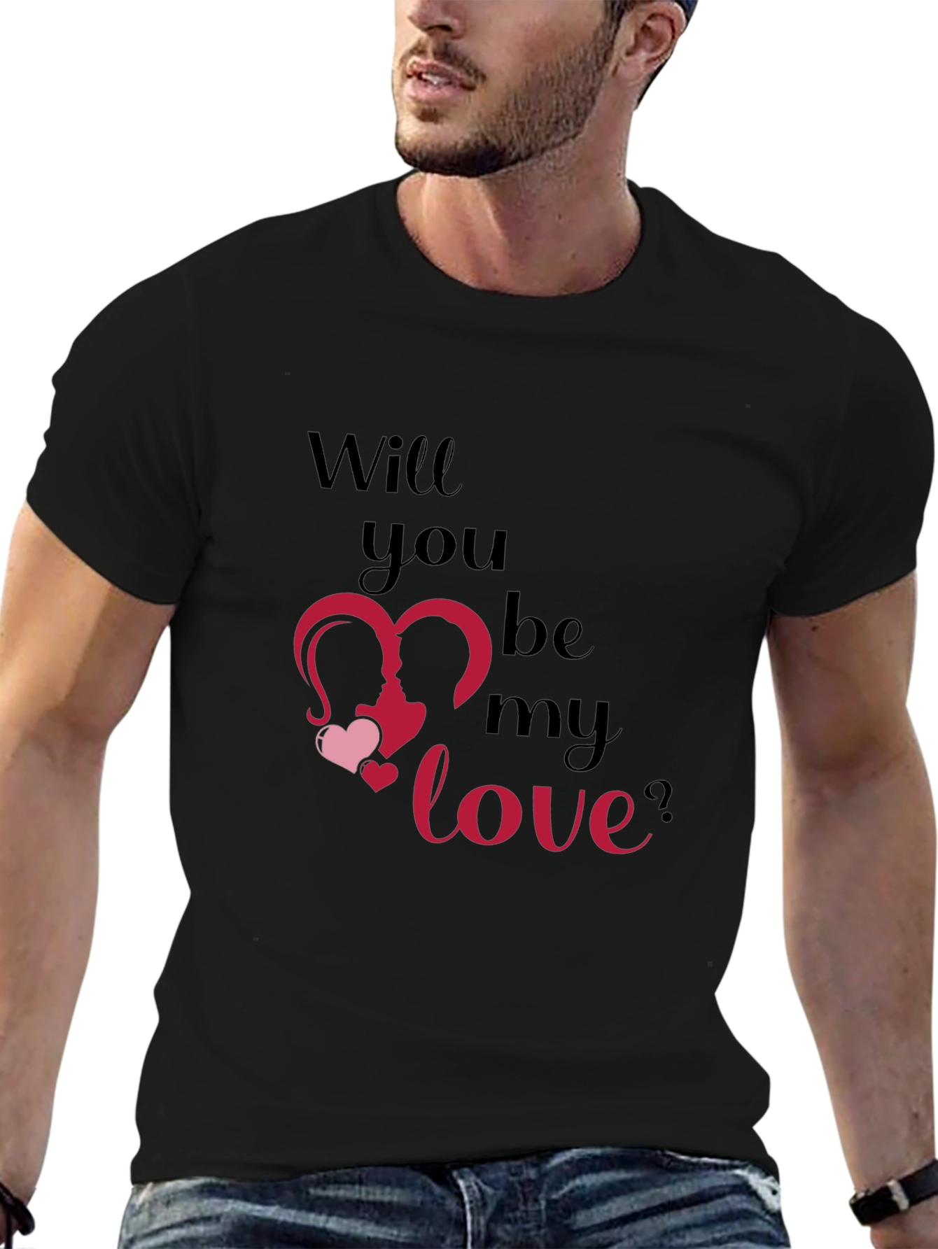 Romantic Will You Be My Love Graphic T-Shirt