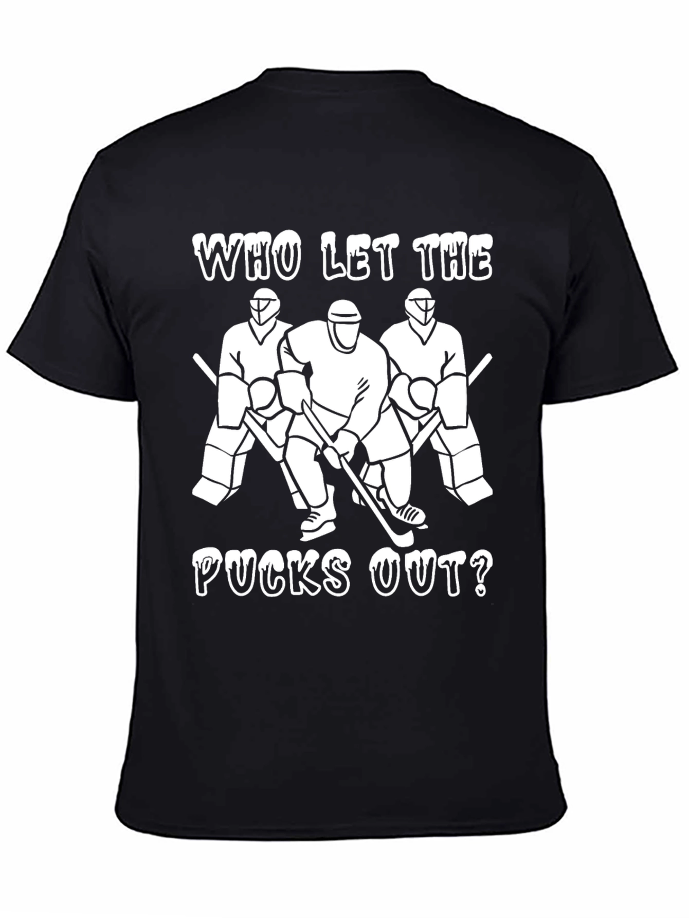 Hockey Pucks Out Mens Black T-Shirt