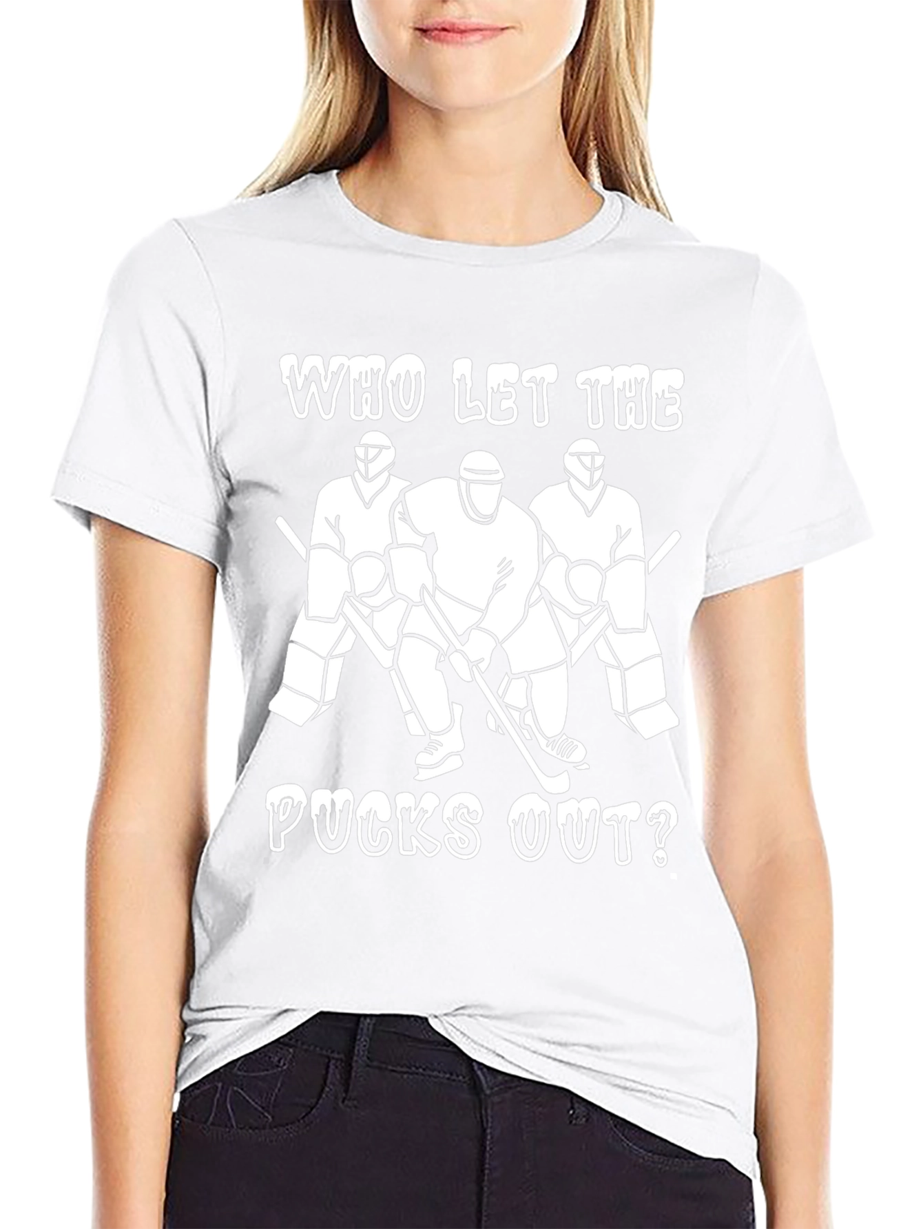 Hockey Pucks Out Mens Black T-Shirt