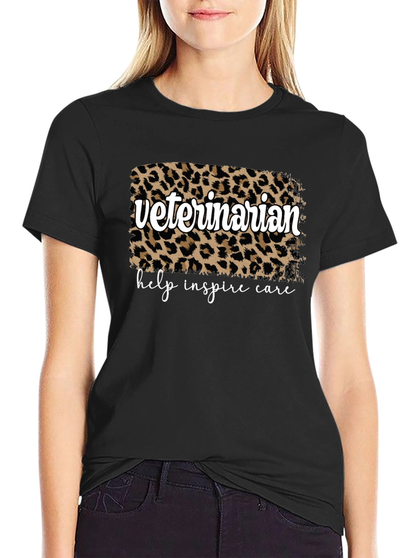 Veterinarian Leopard Print Graphic T-Shirt