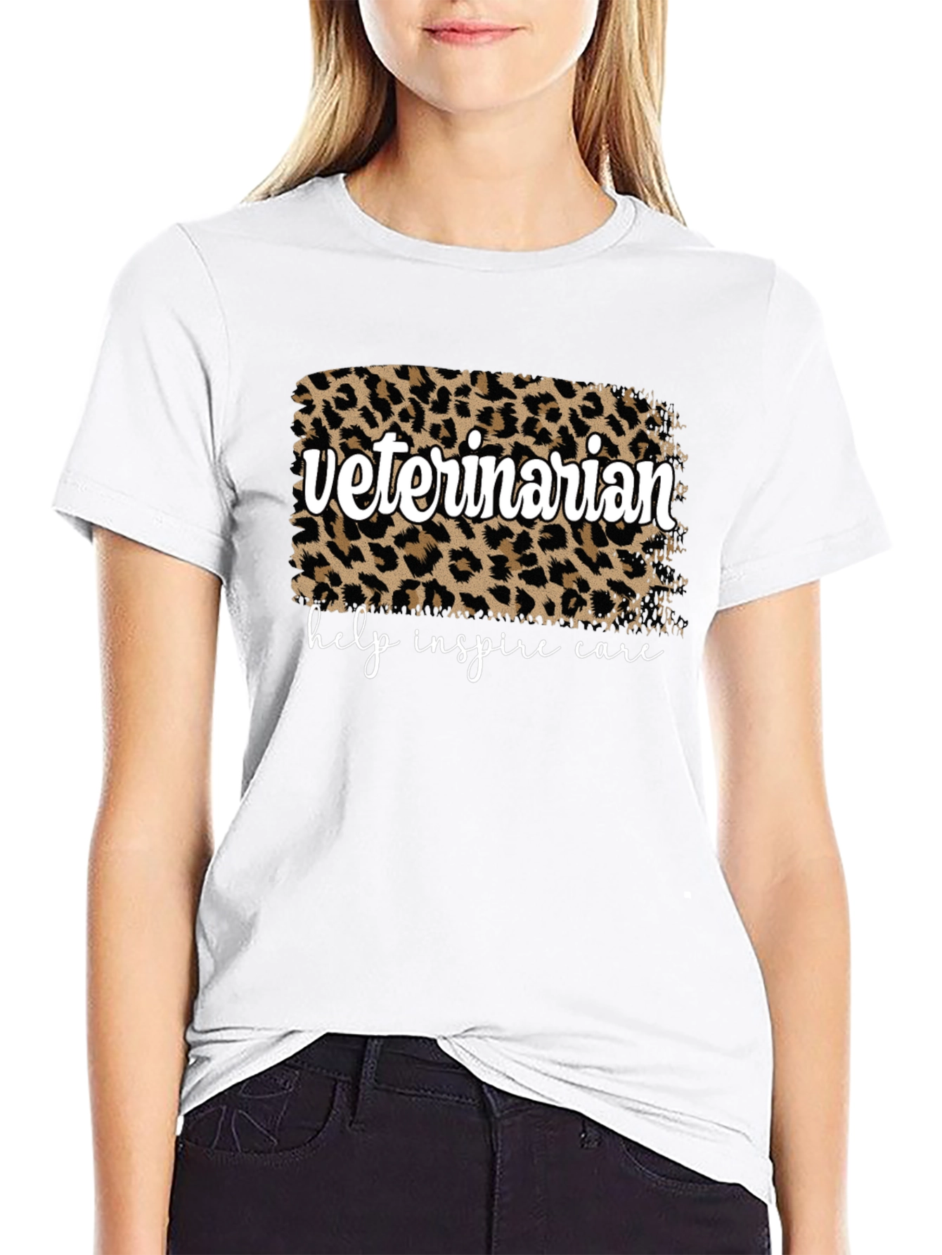 Veterinarian Leopard Print Graphic T-Shirt