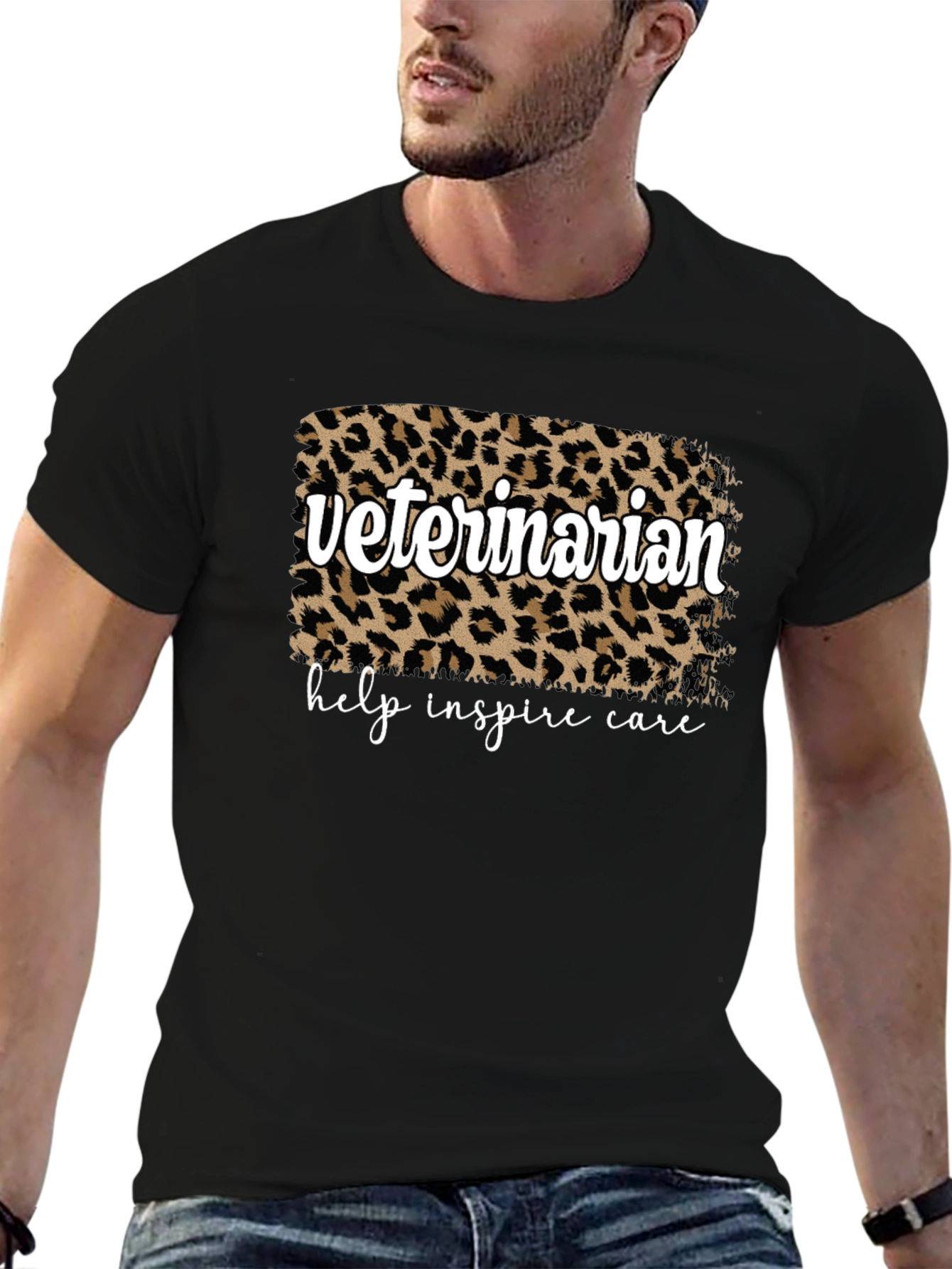 Veterinarian Leopard Print Graphic T-Shirt