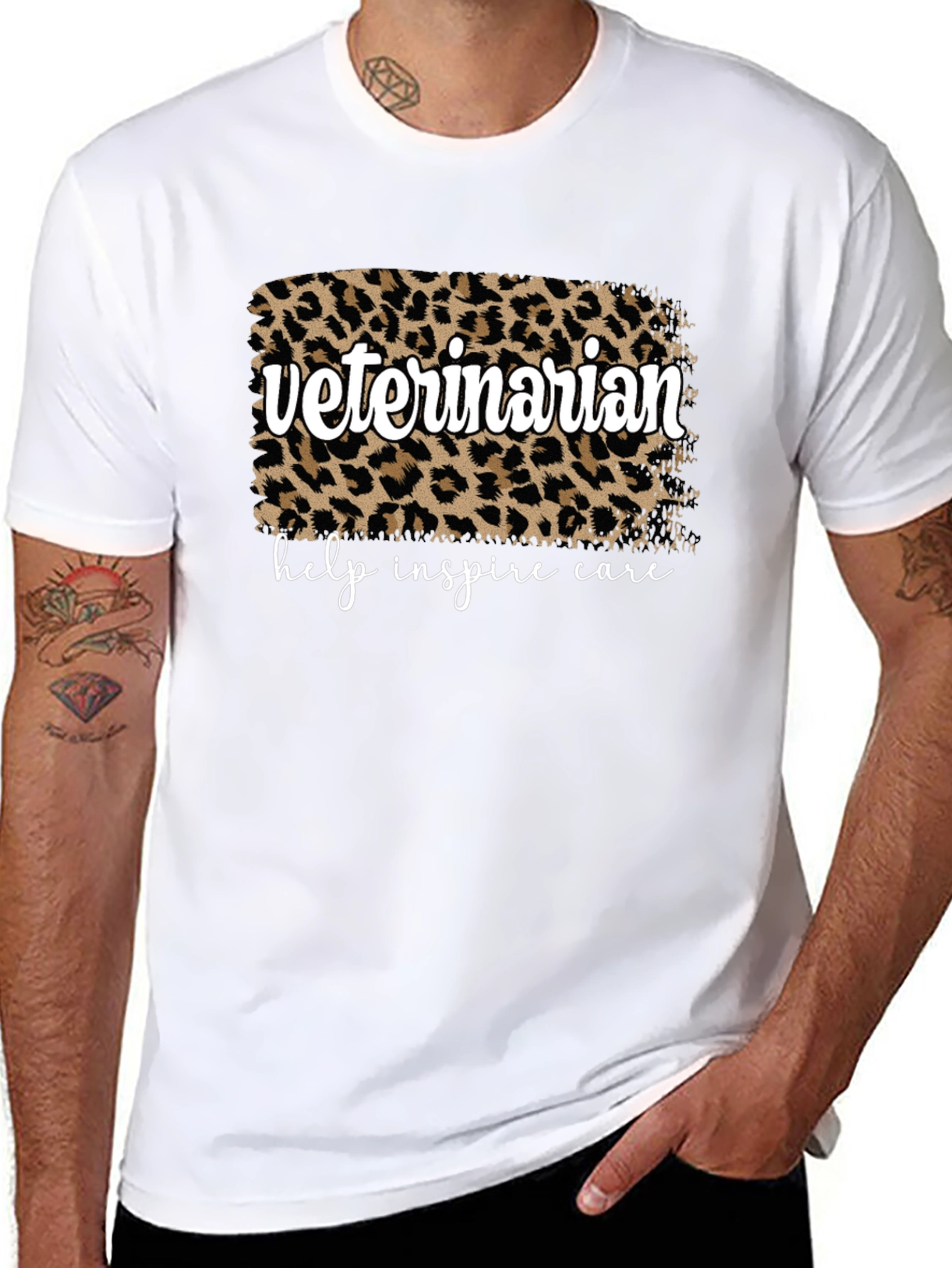 Veterinarian Leopard Print Graphic T-Shirt