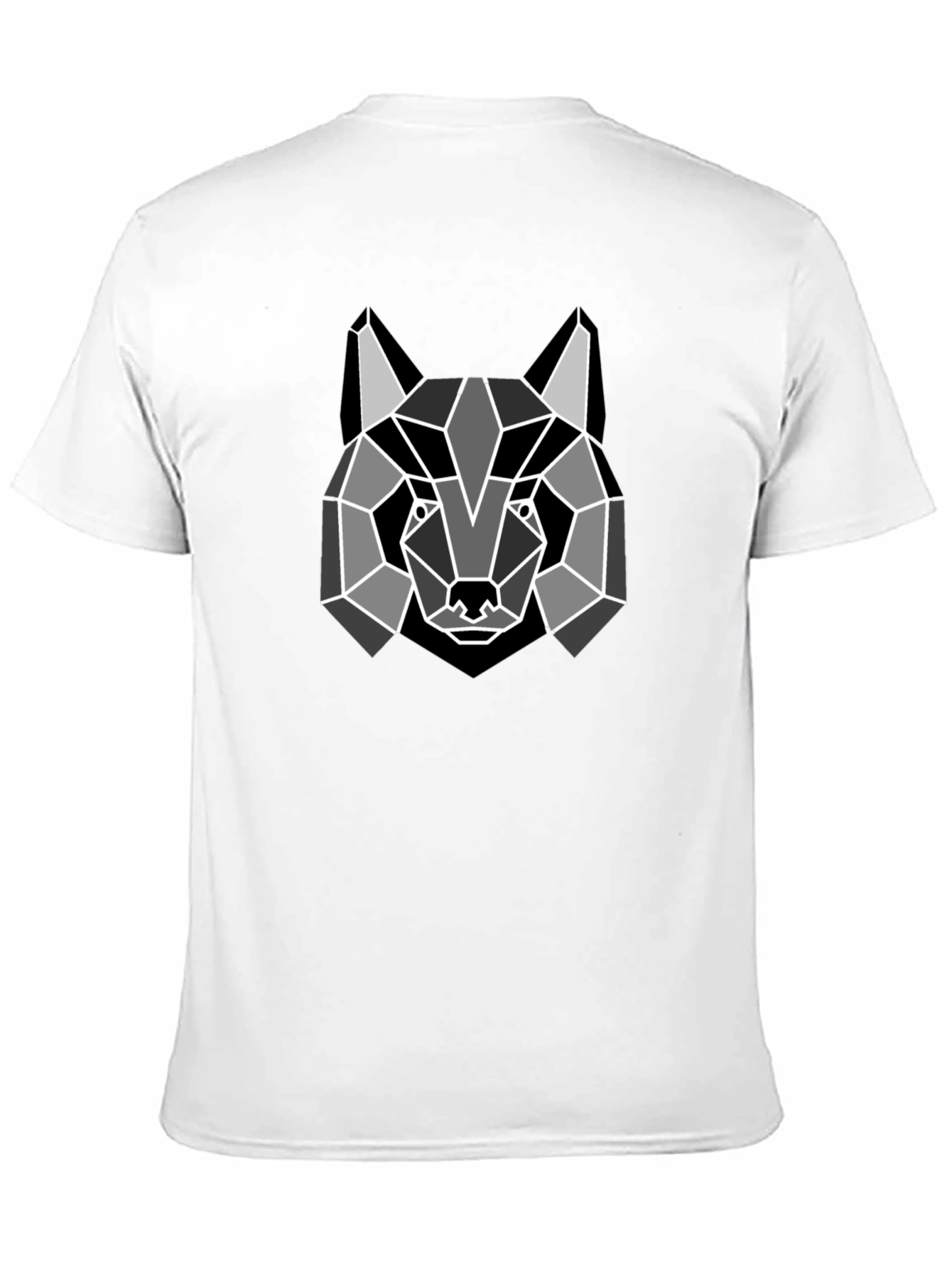 Geometric Wolf Graphic Tee - Stylish Black T-Shirt