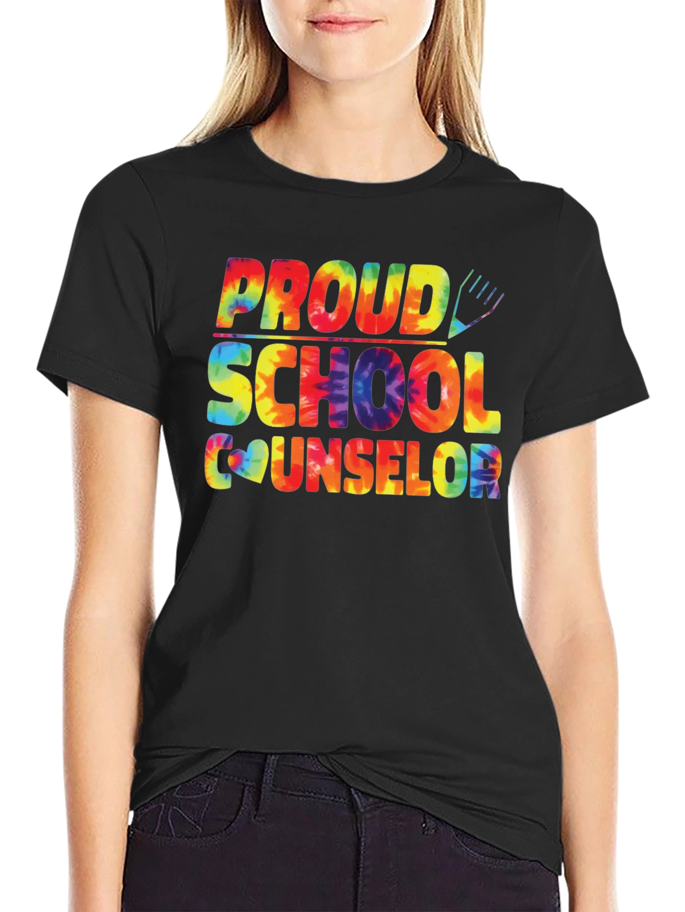 Proud School Counselor Tie-Dye Graphic T-Shirt