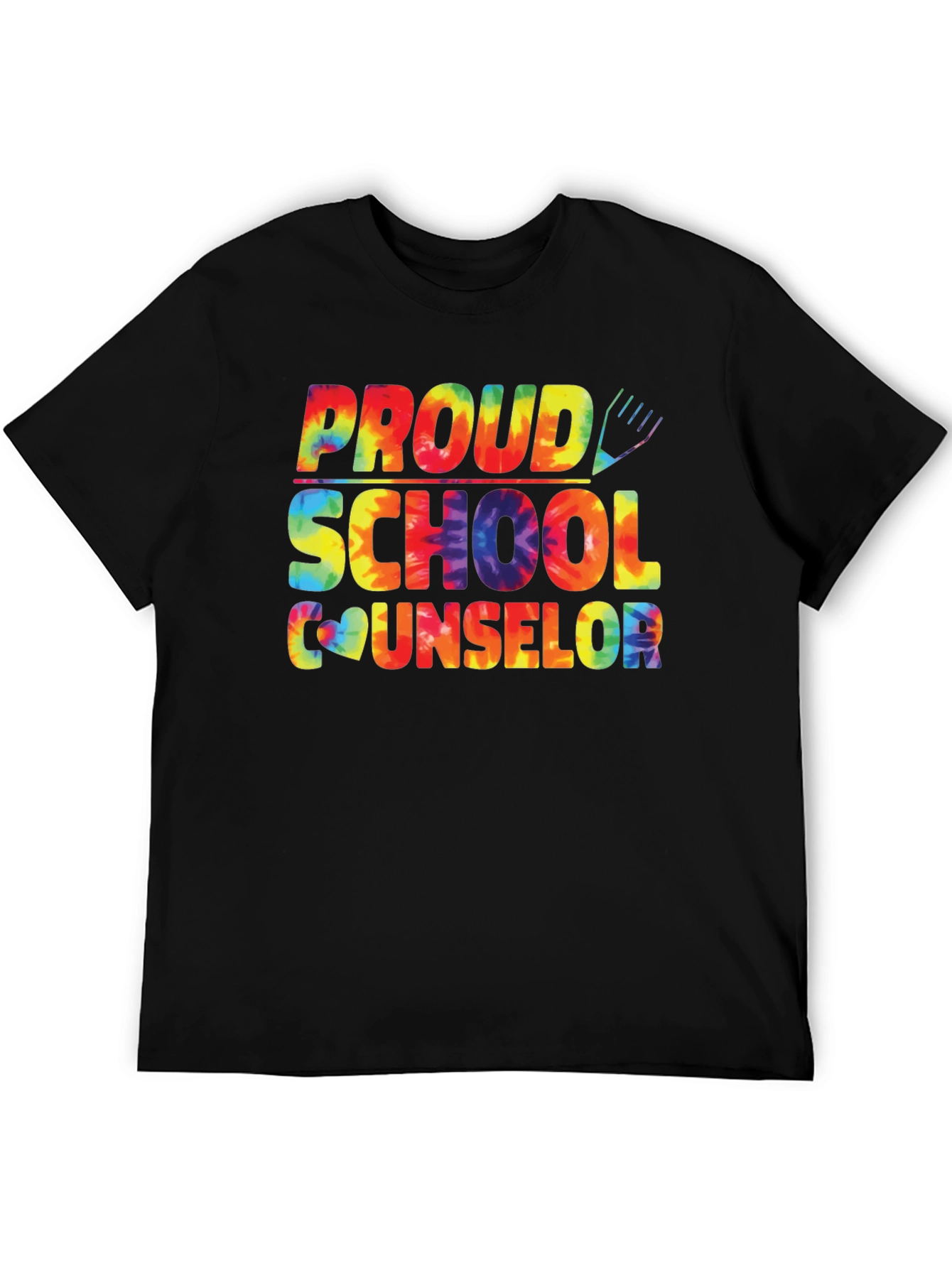 Proud School Counselor Tie-Dye Graphic T-Shirt
