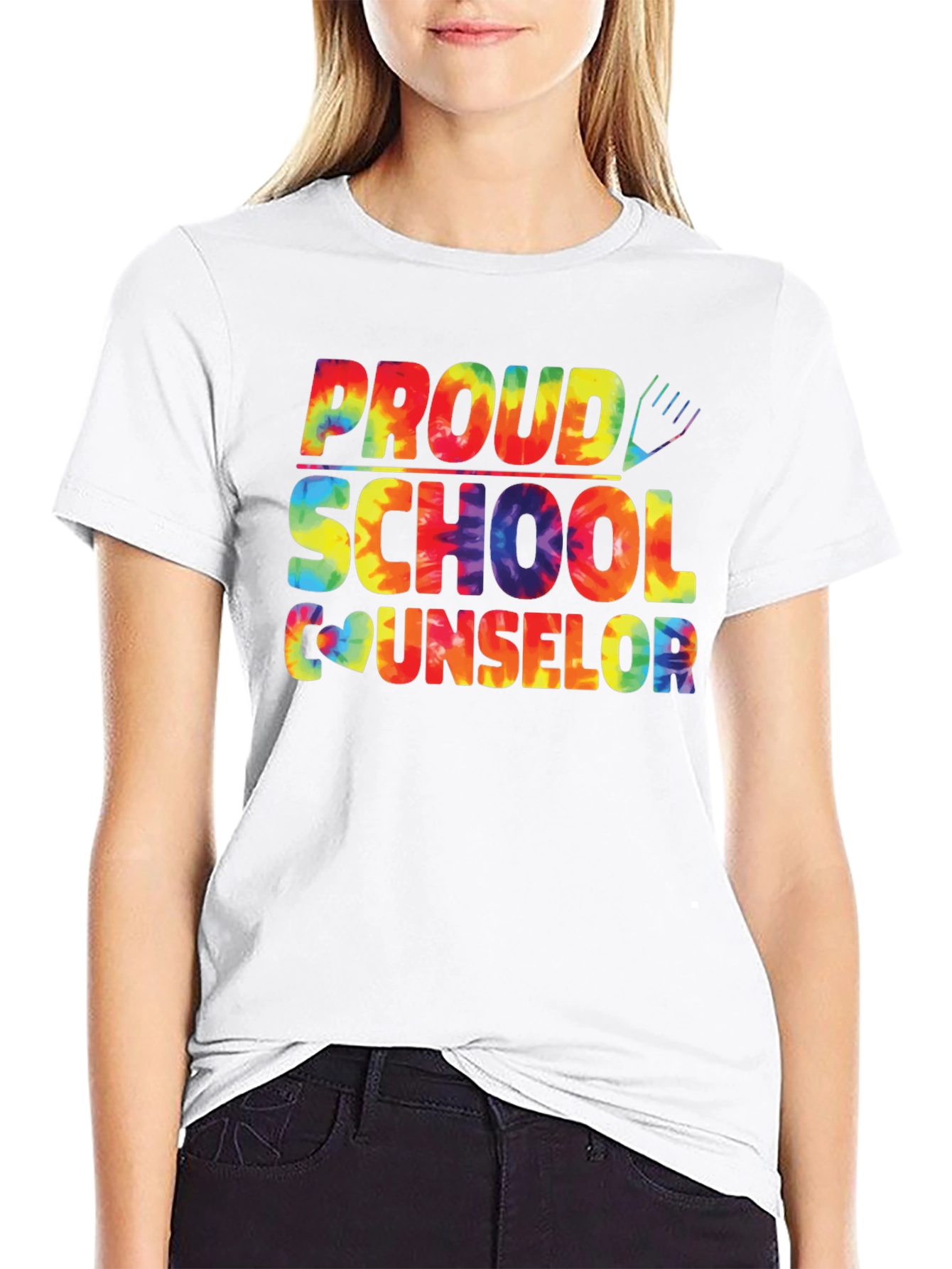 Proud School Counselor Tie-Dye Graphic T-Shirt