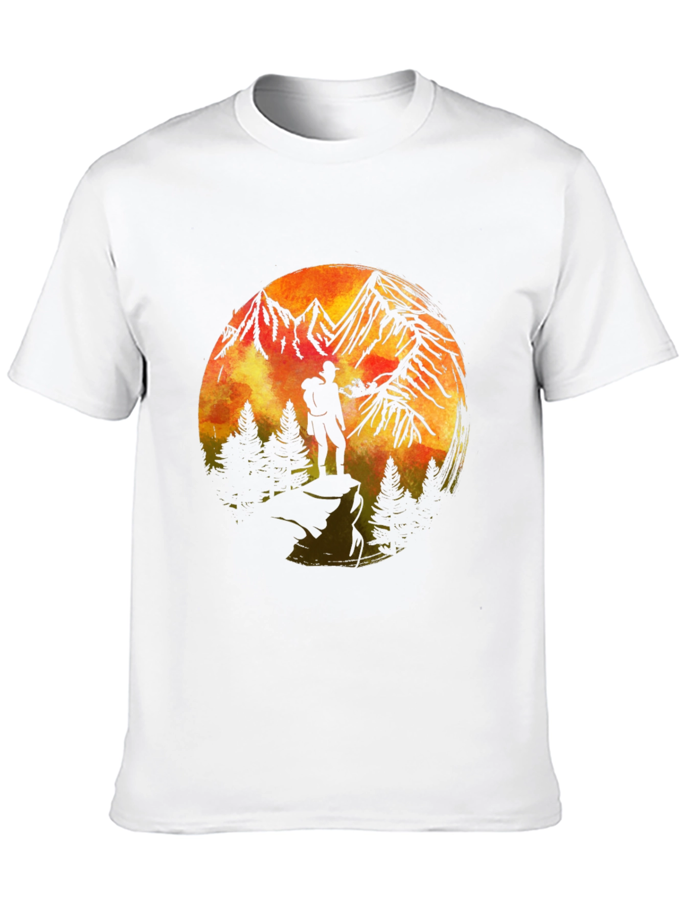 Mountains & Hiker Graphic T-Shirt