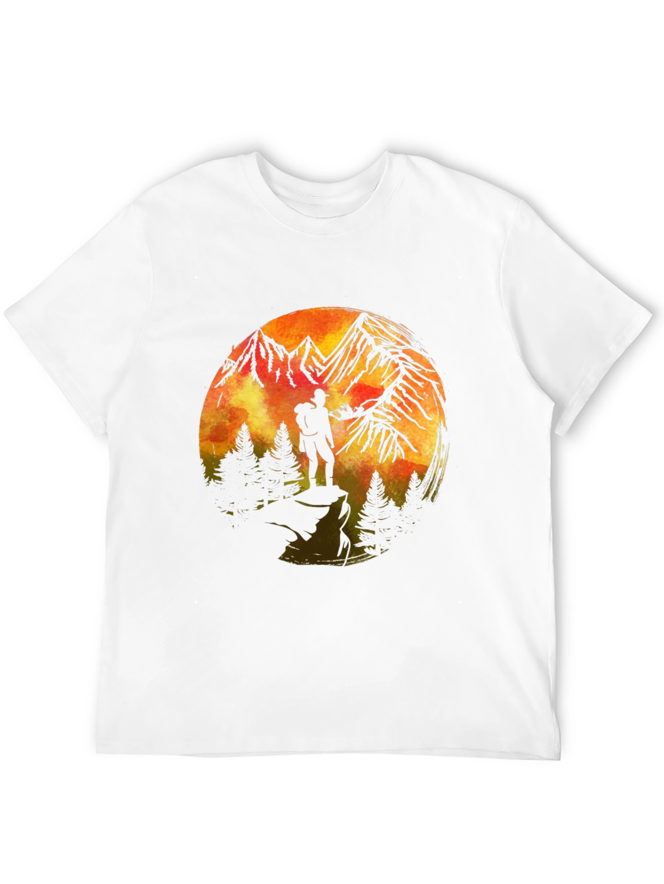 Mountains & Hiker Graphic T-Shirt