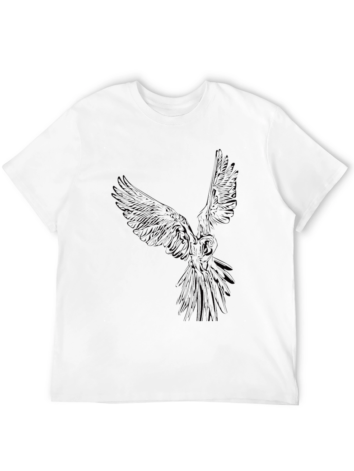 Mens Black T-Shirt with Owl Graphic