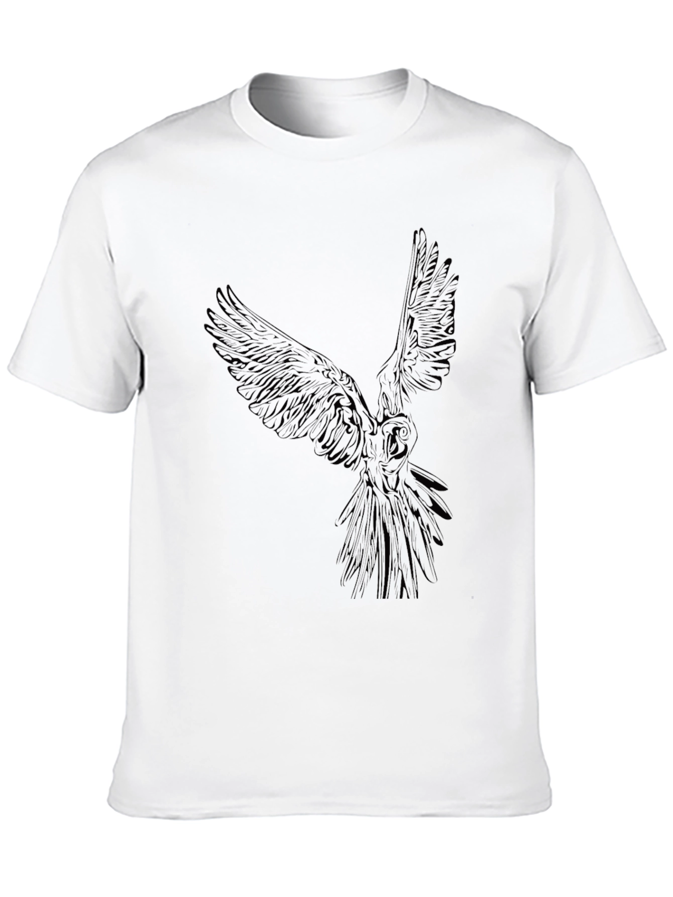 Mens Black T-Shirt with Owl Graphic