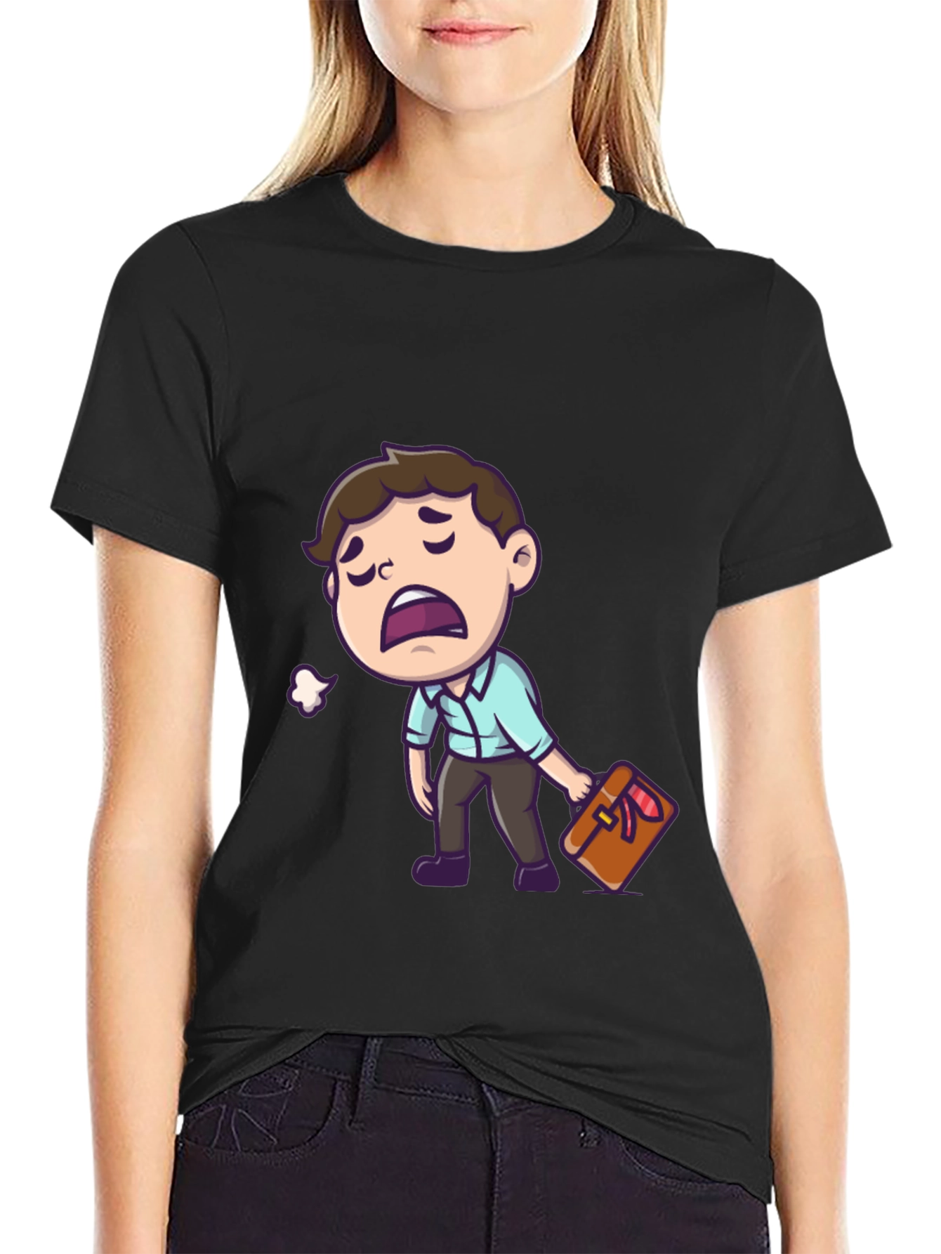 Funny Exhausted Cartoon Man T-Shirt
