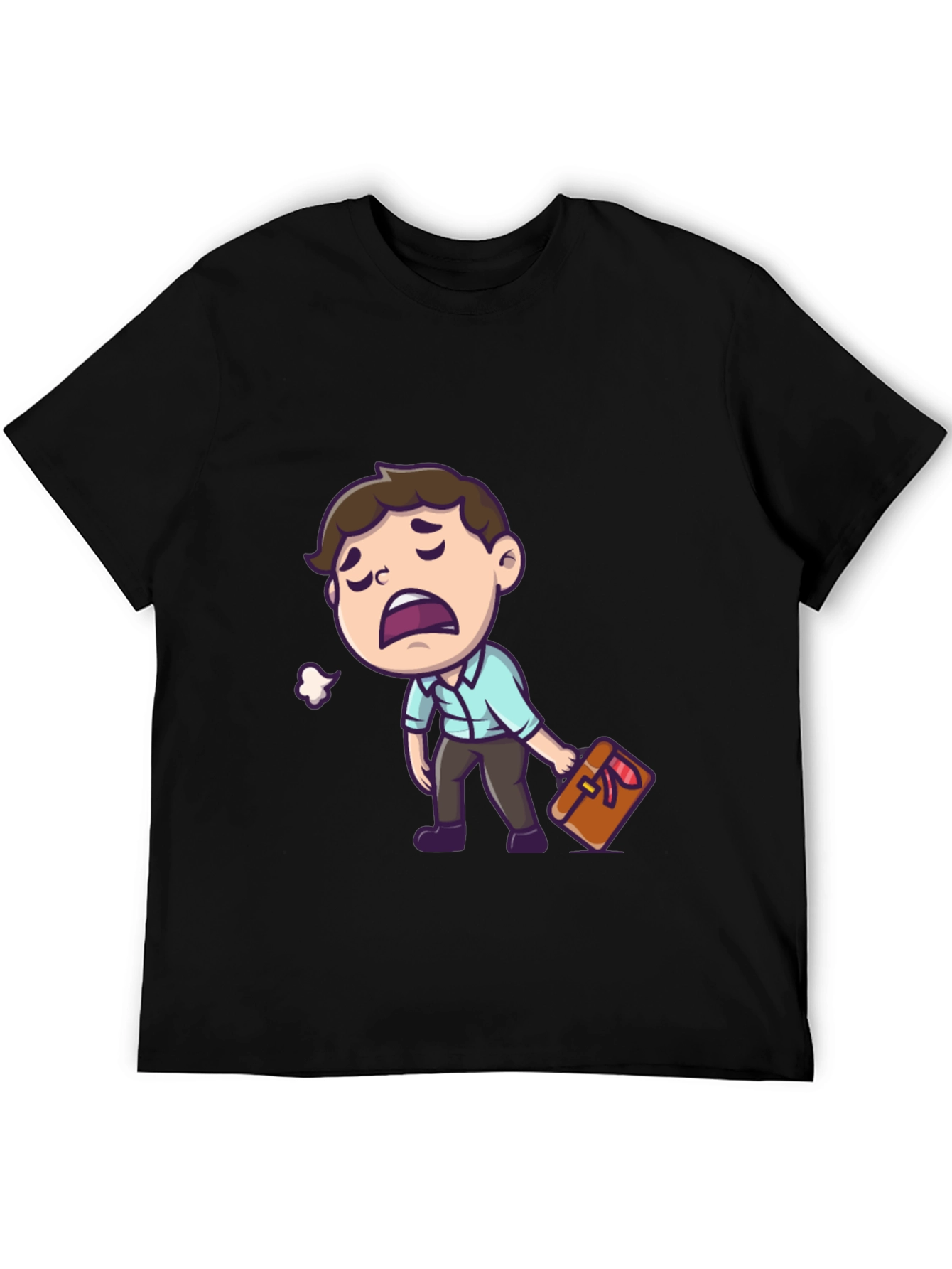 Funny Exhausted Cartoon Man T-Shirt