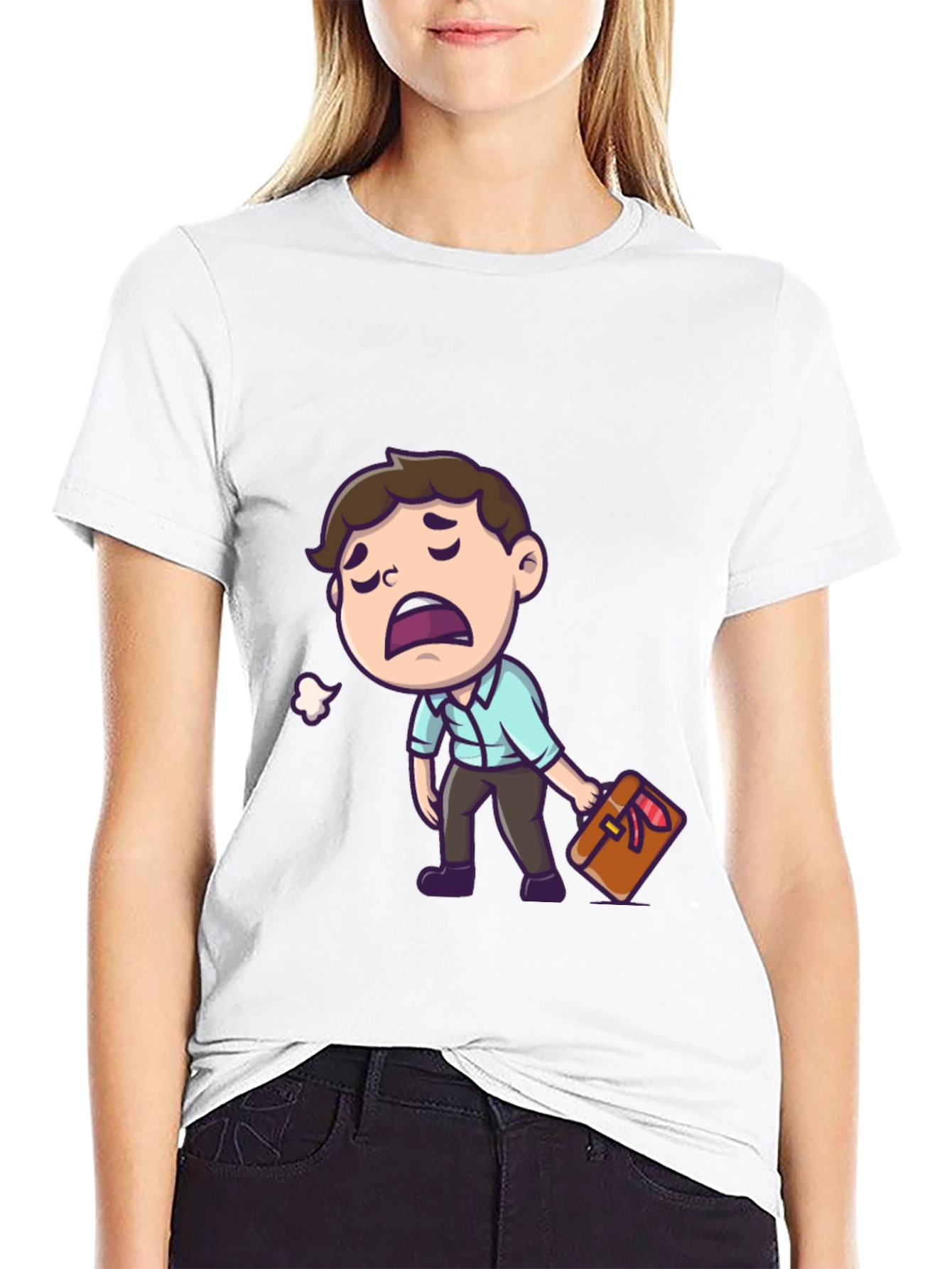 Funny Exhausted Cartoon Man T-Shirt