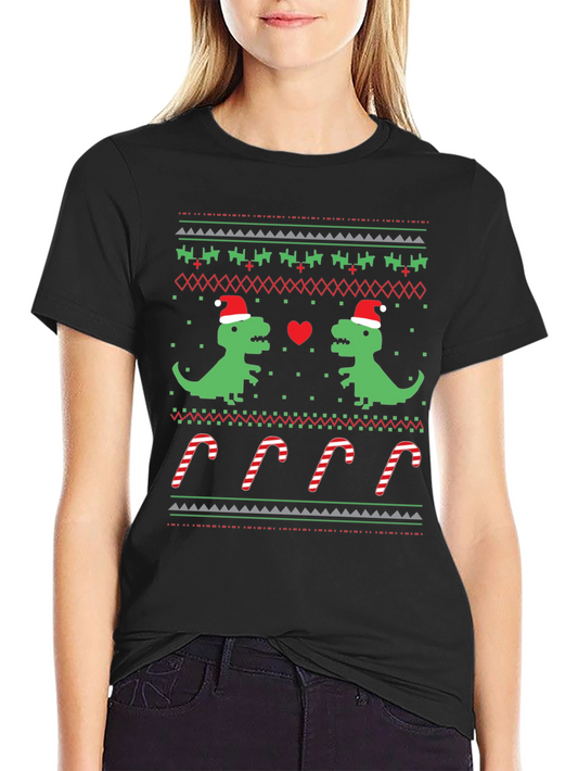 Dinosaur Christmas Sweater T-Shirt