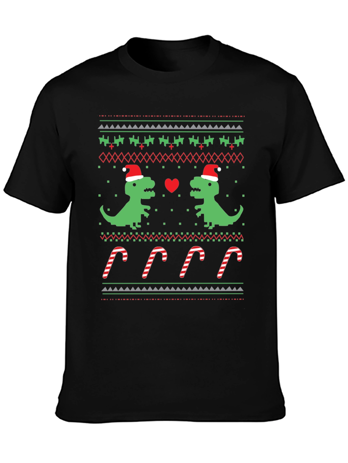 Dinosaur Christmas Sweater T-Shirt