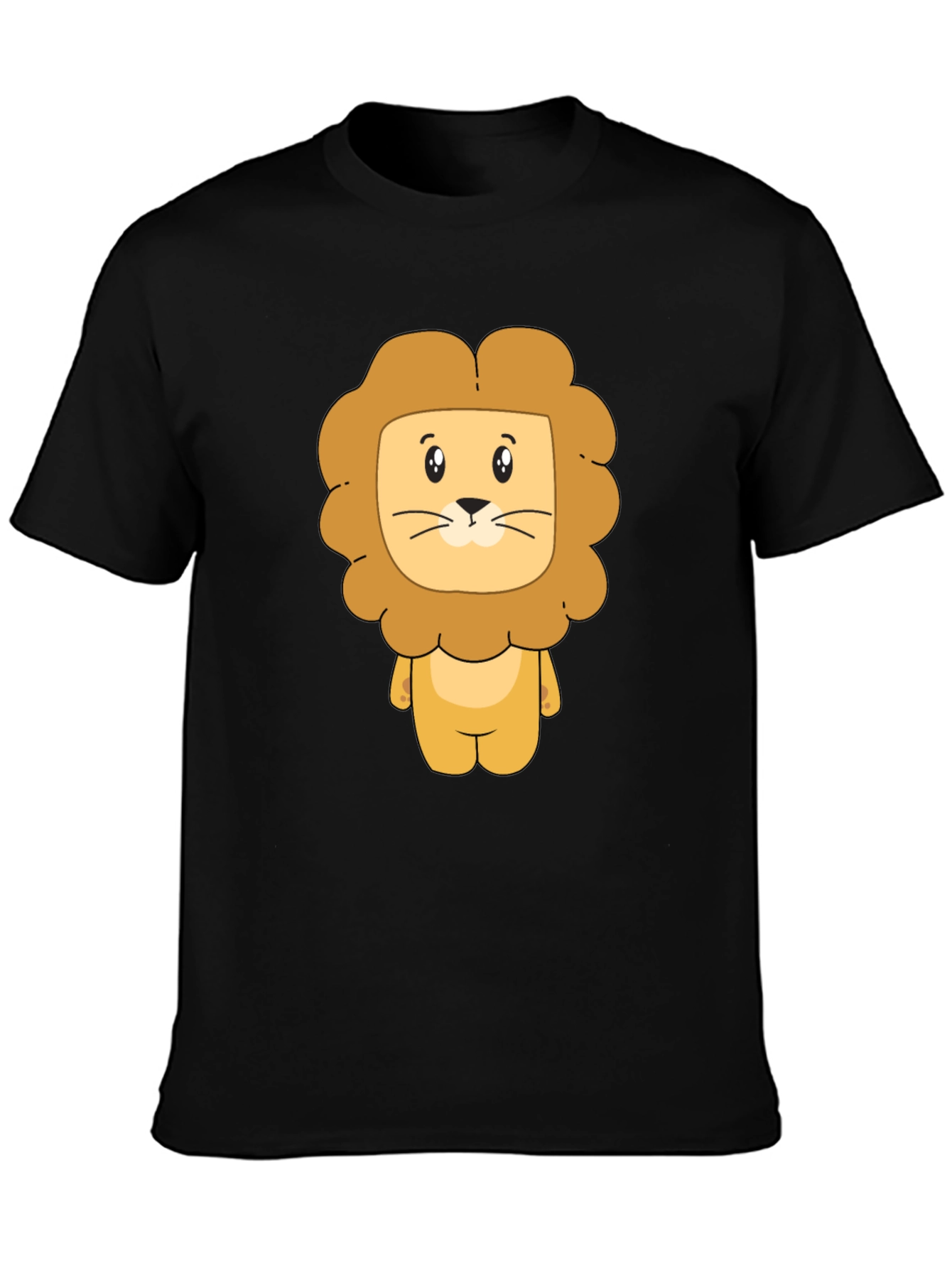 Lion Cartoon Graphic Black T-Shirt