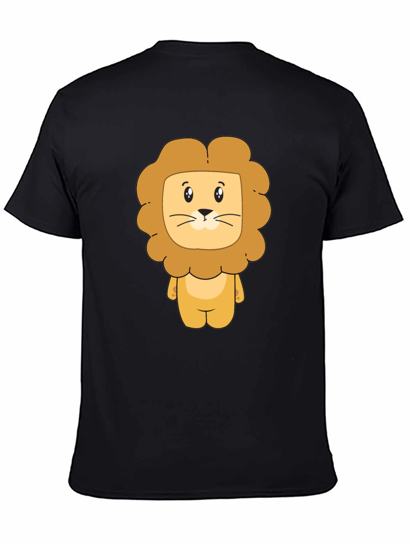 Lion Cartoon Graphic Black T-Shirt