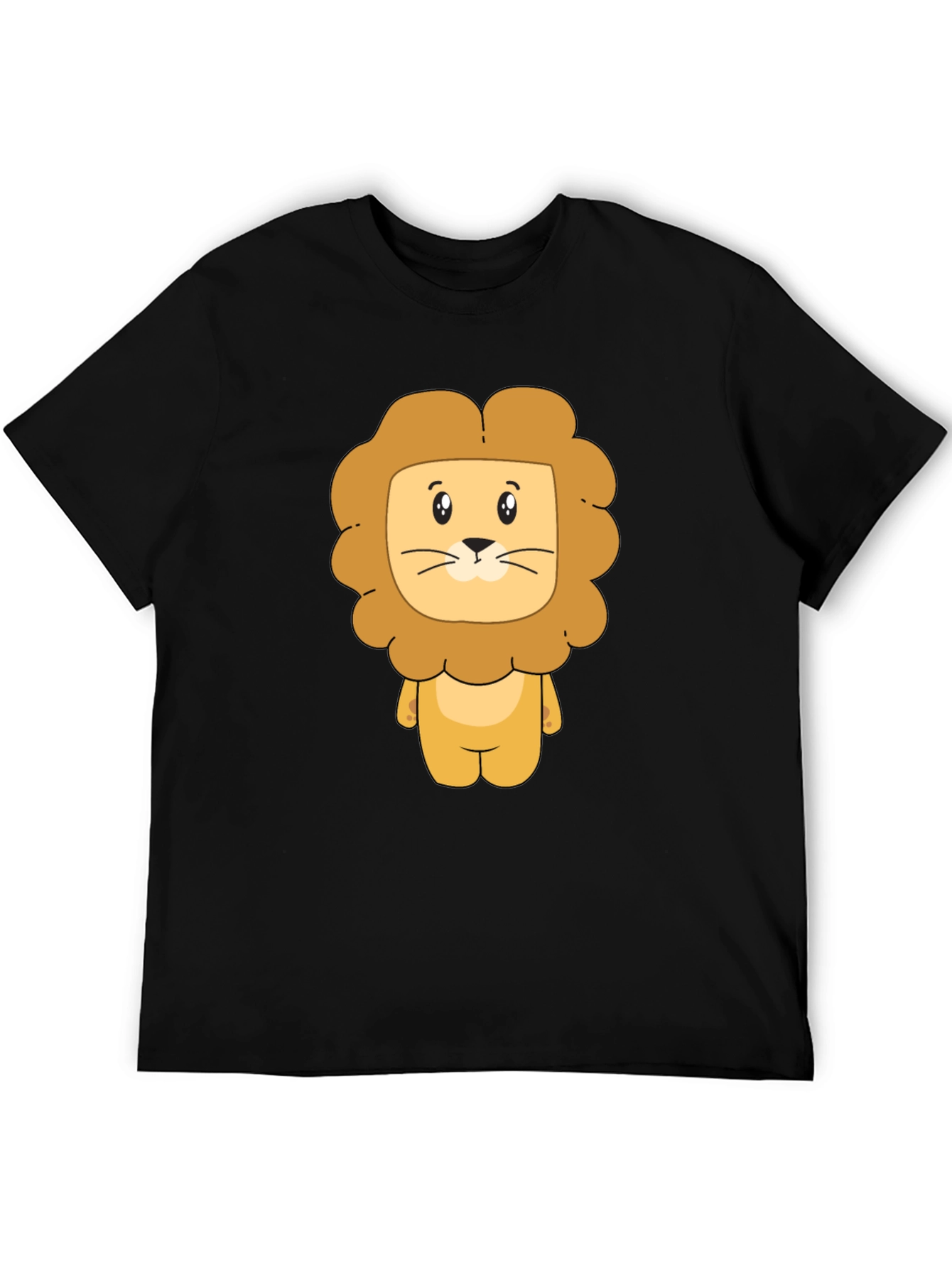 Lion Cartoon Graphic Black T-Shirt