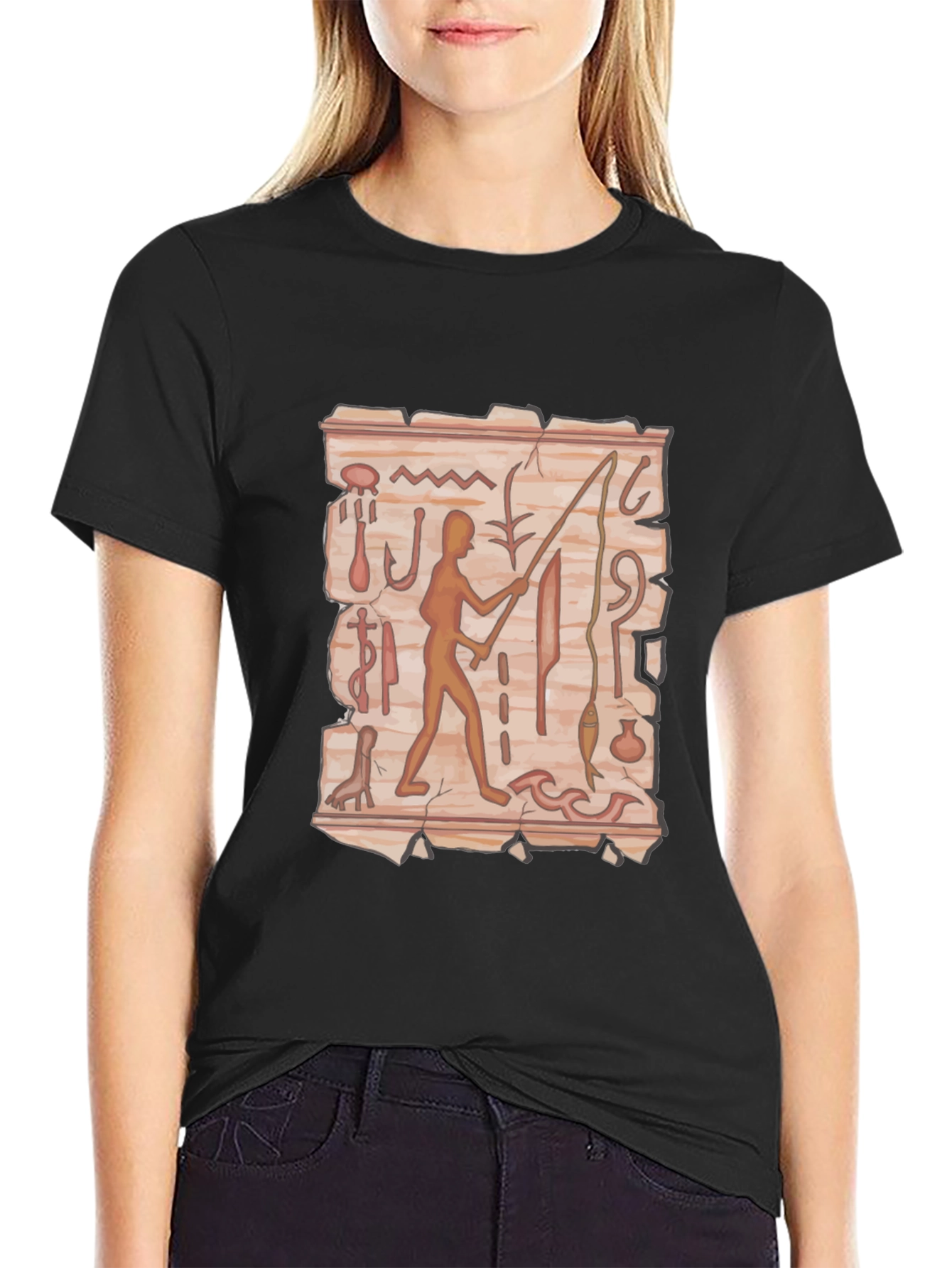 Ancient Egypt Fishing Hieroglyph T-Shirt