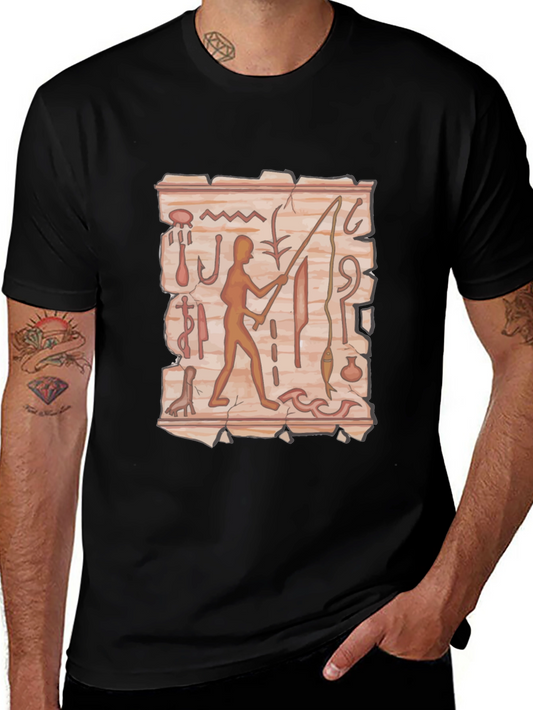 Ancient Egypt Fishing Hieroglyph T-Shirt